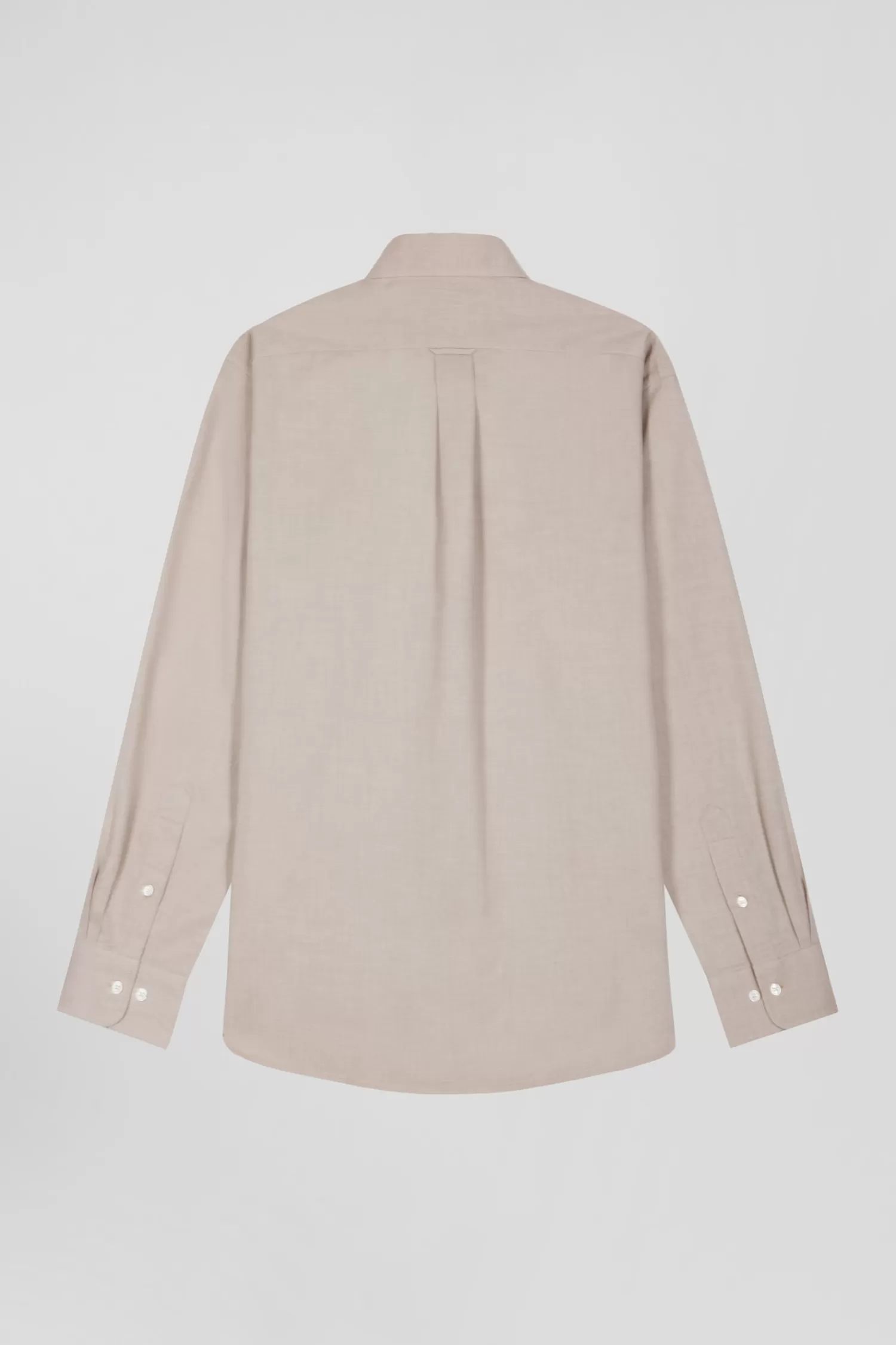 regular_plain_brown_cotton_twill_shirt_with_buttondown_collar_3.webp Eden Park Regular plain brown cotton twill shirt with button-down collar< Shirts