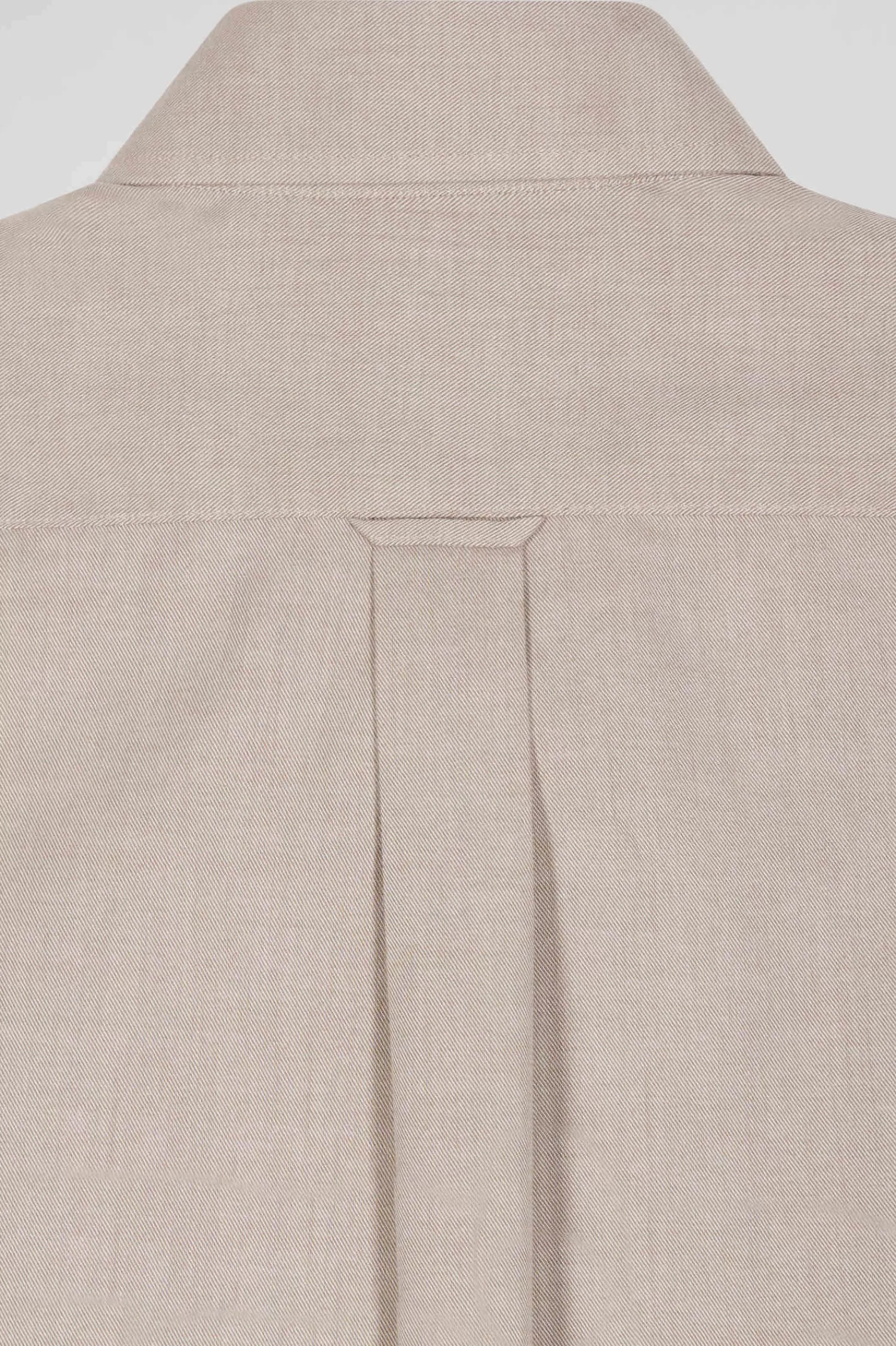 regular_plain_brown_cotton_twill_shirt_with_buttondown_collar_7.webp Eden Park Regular plain brown cotton twill shirt with button-down collar< Shirts