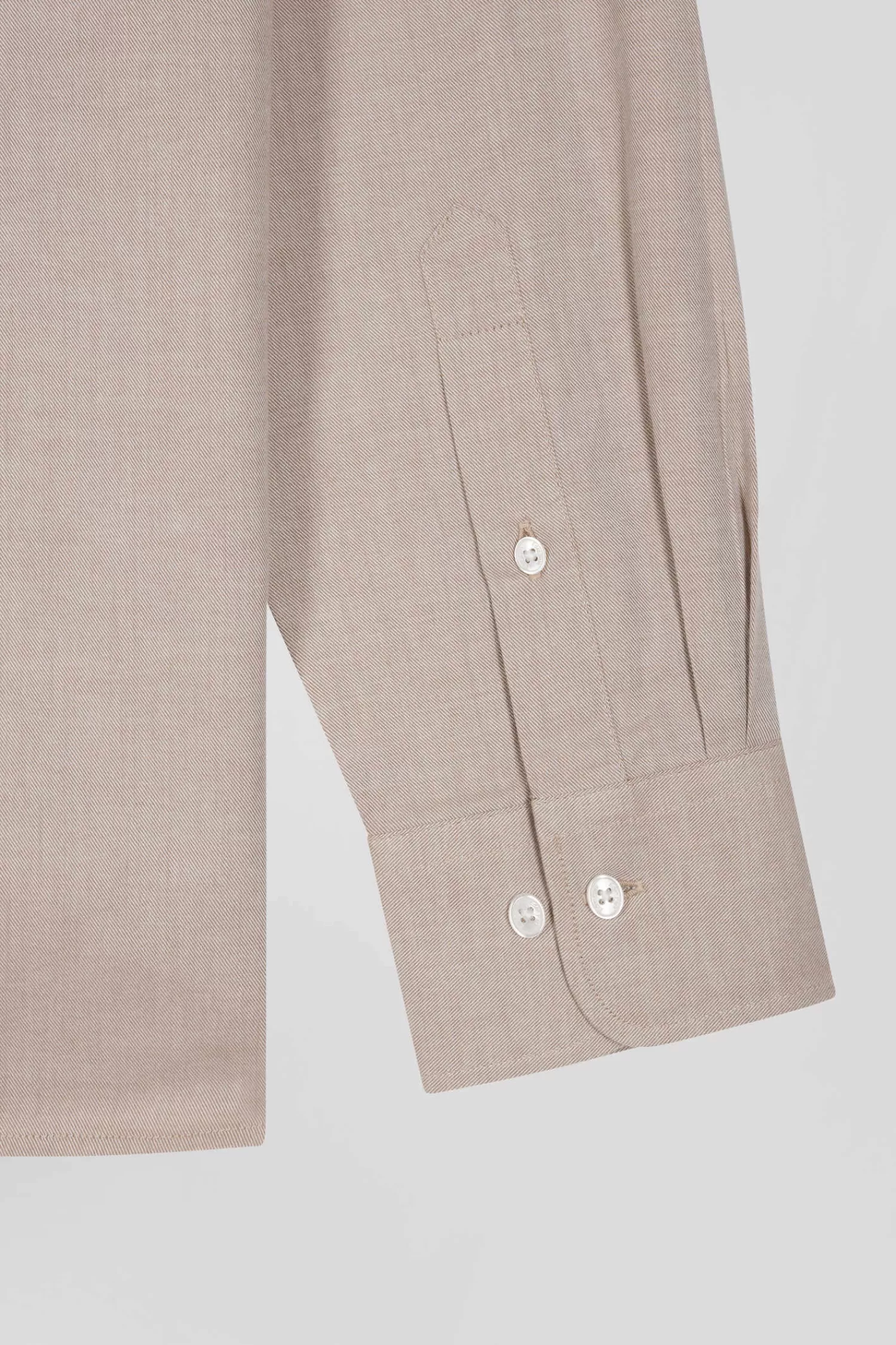 regular_plain_brown_cotton_twill_shirt_with_buttondown_collar_8.webp Eden Park Regular plain brown cotton twill shirt with button-down collar< Shirts