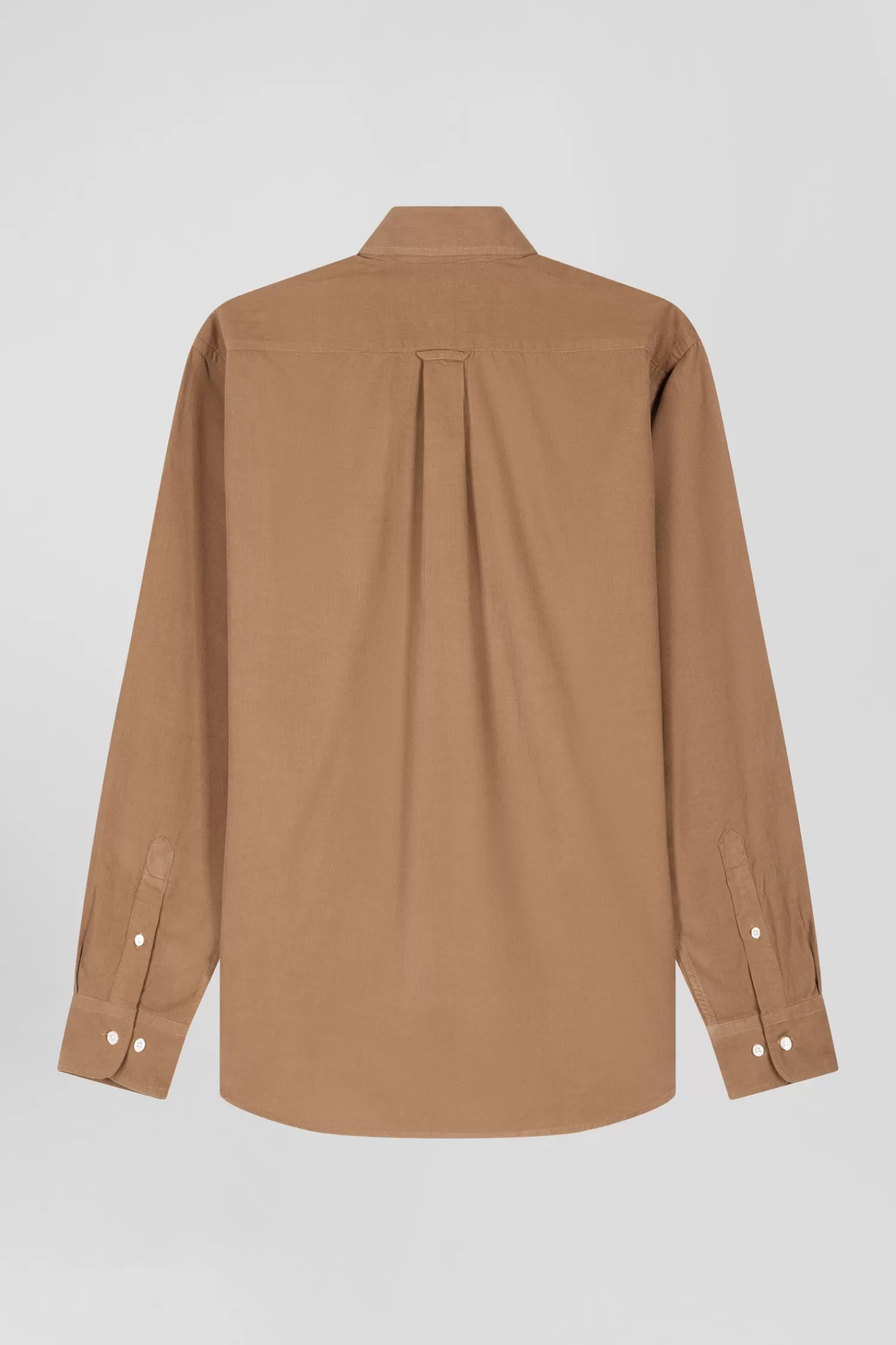 regular_plain_camel_cotton_shirt_with_buttondown_collar_and_chest_pocket_3.webp Eden Park Regular plain camel cotton shirt with button-down collar and chest pocket< Shirts