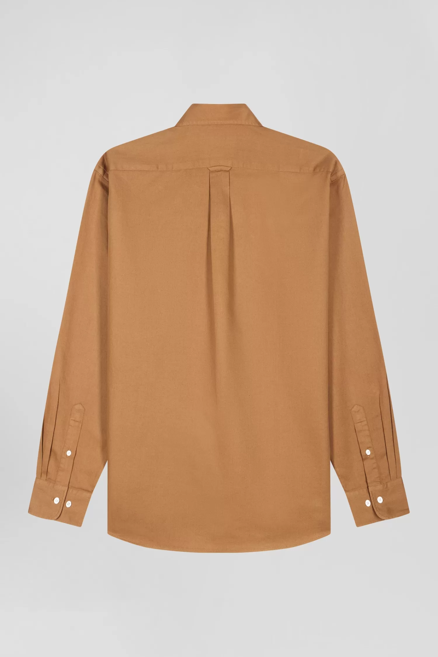 regular_plain_camel_piqu_cotton_shirt_3.webp Eden Park Regular plain camel piqué cotton shirt< Shirts