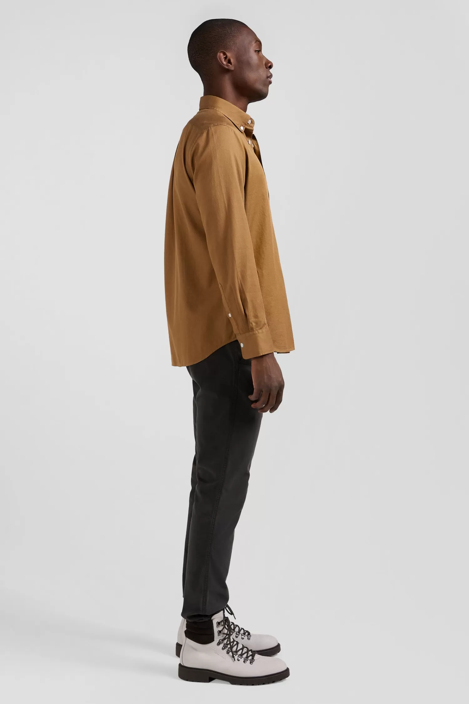 regular_plain_camel_piqu_cotton_shirt_4.webp Eden Park Regular plain camel piqué cotton shirt< Shirts