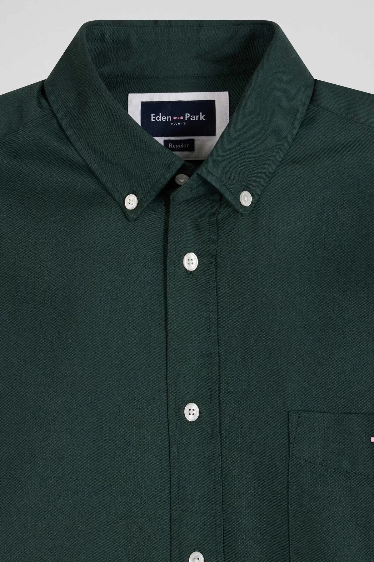 regular_plain_green_piqu_cotton_shirt_6.webp Eden Park Regular plain green piqué cotton shirt< Shirts
