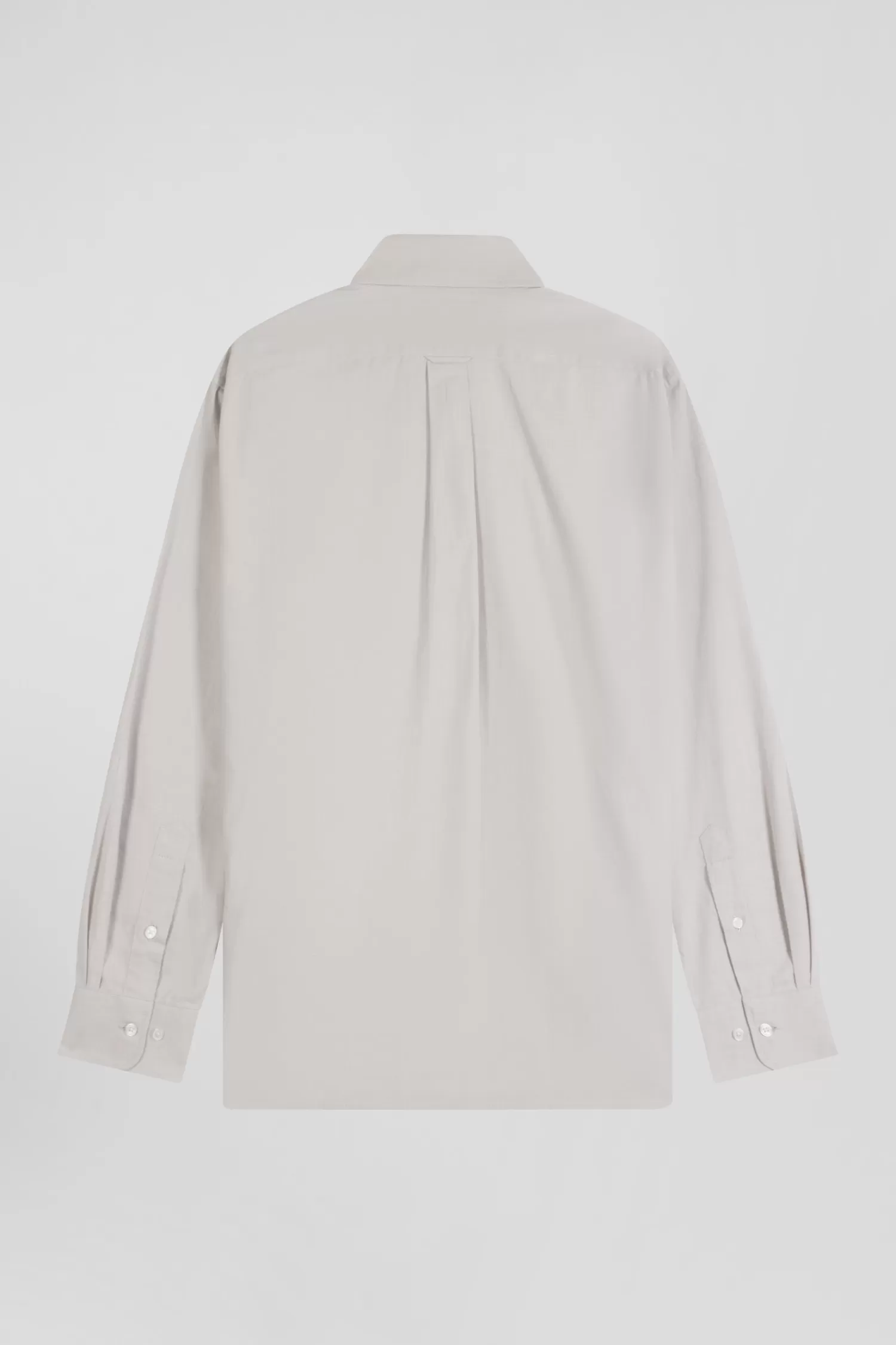 regular_plain_grey_cotton_twill_shirt_with_buttondown_collar_3.webp Eden Park Regular plain grey cotton twill shirt with button-down collar< Shirts