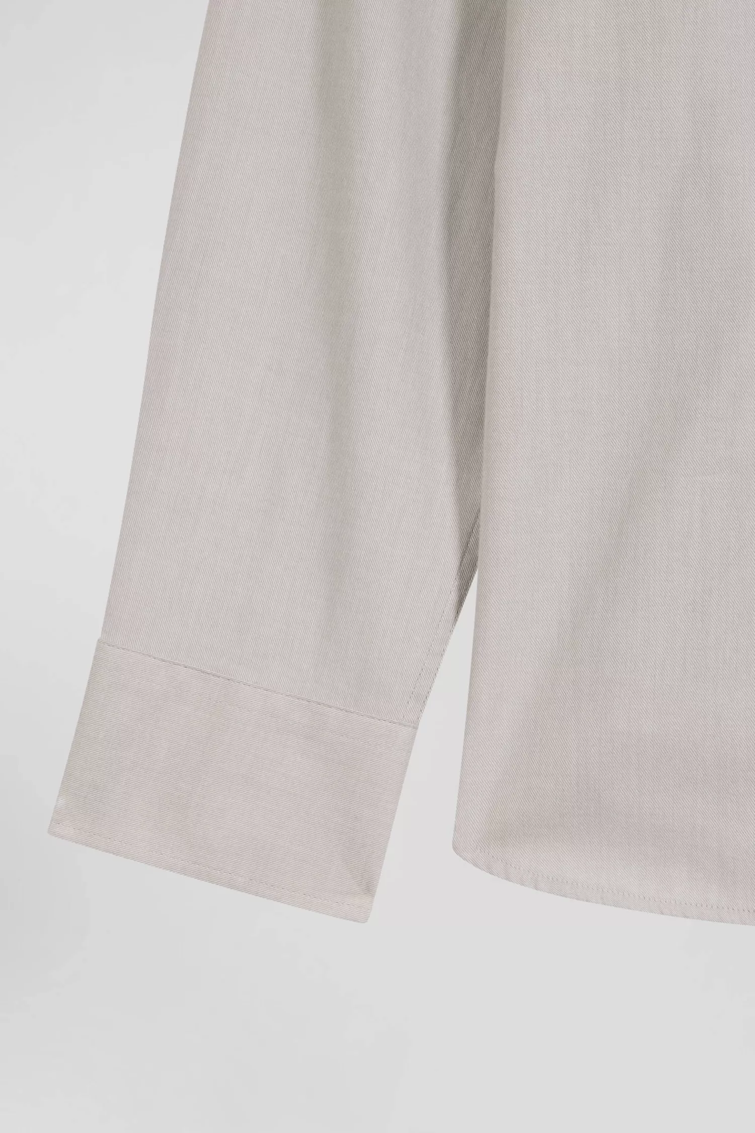 regular_plain_grey_cotton_twill_shirt_with_buttondown_collar_7.webp Eden Park Regular plain grey cotton twill shirt with button-down collar< Shirts