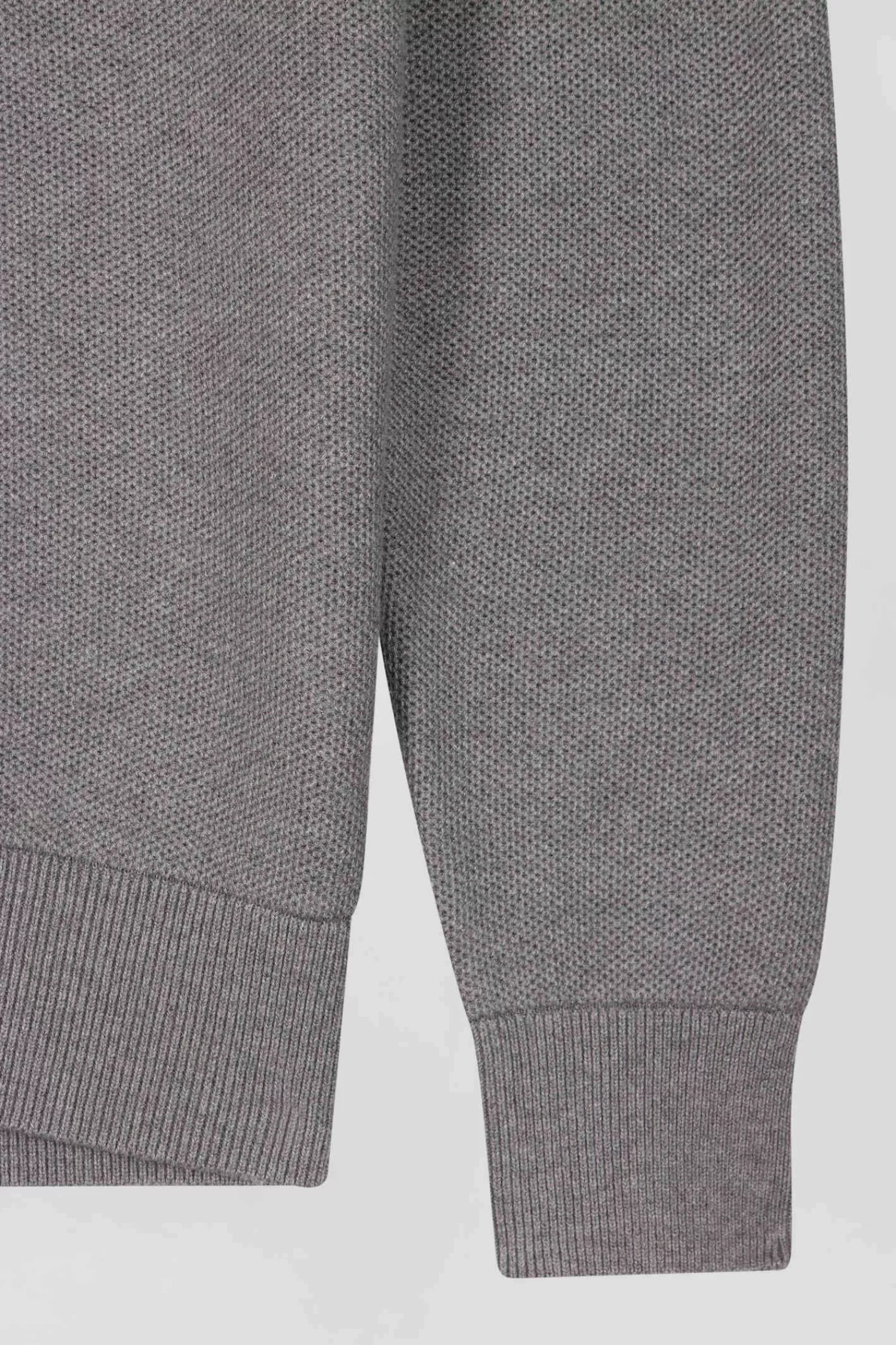 regular_plain_mottled_grey_cotton_high_collar_zipped_cardigan_8.webp Eden Park Regular plain mottled grey cotton high collar zipped cardigan< Cardigans