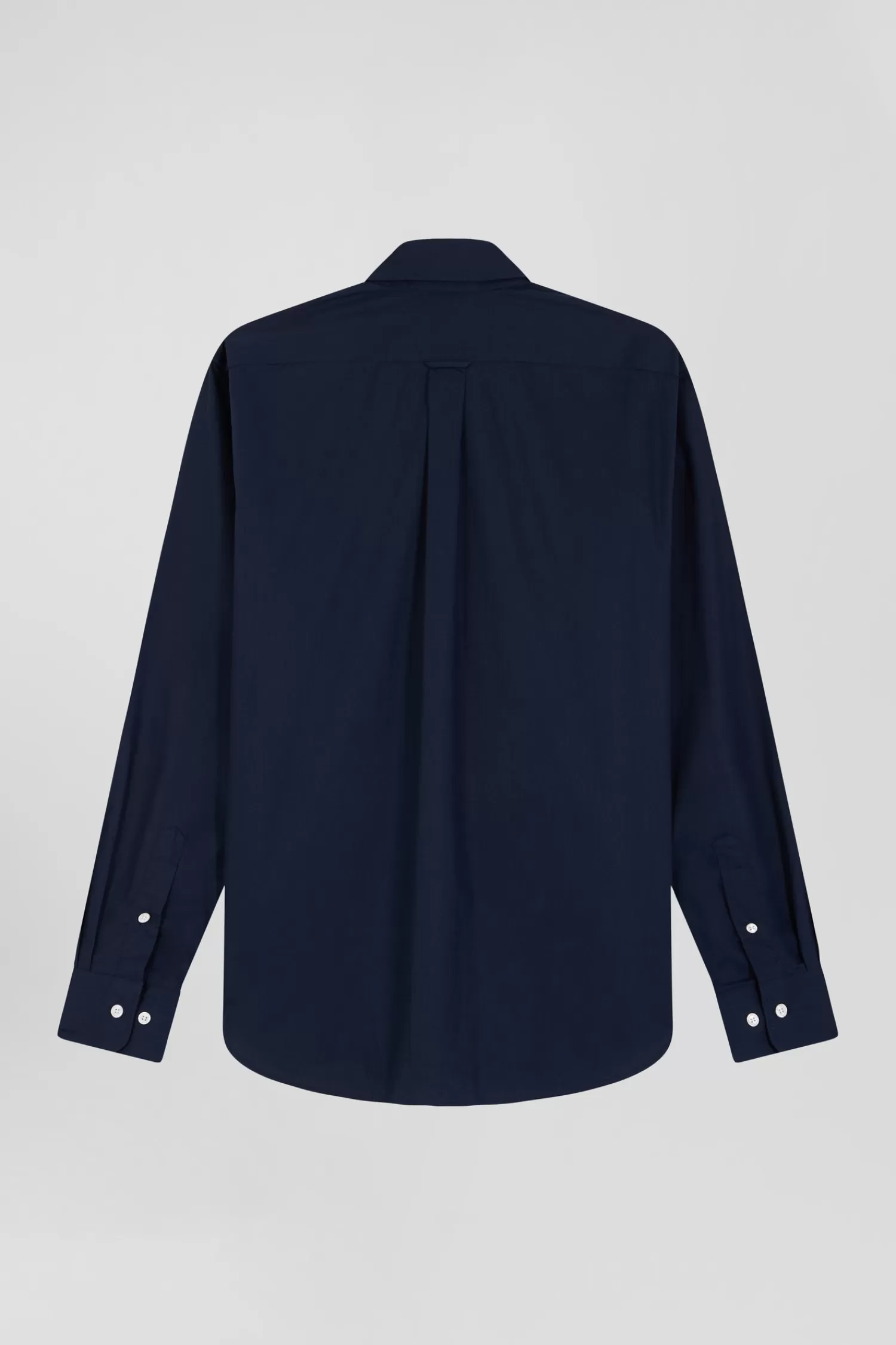 Eden Park Regular plain navy blue cotton poplin shirt< Shirts