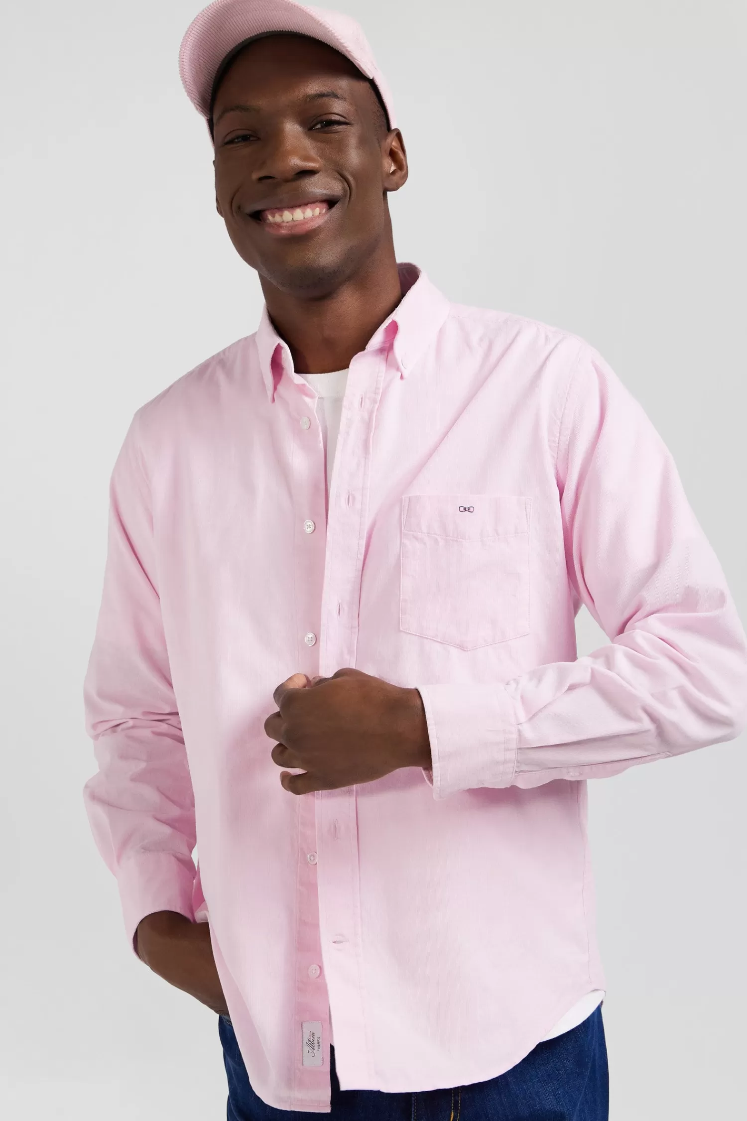 regular_plain_pink_cotton_shirt_with_buttondown_collar_and_chest_pocket_2.webp Eden Park Regular plain pink cotton shirt with button-down collar and chest pocket< Shirts