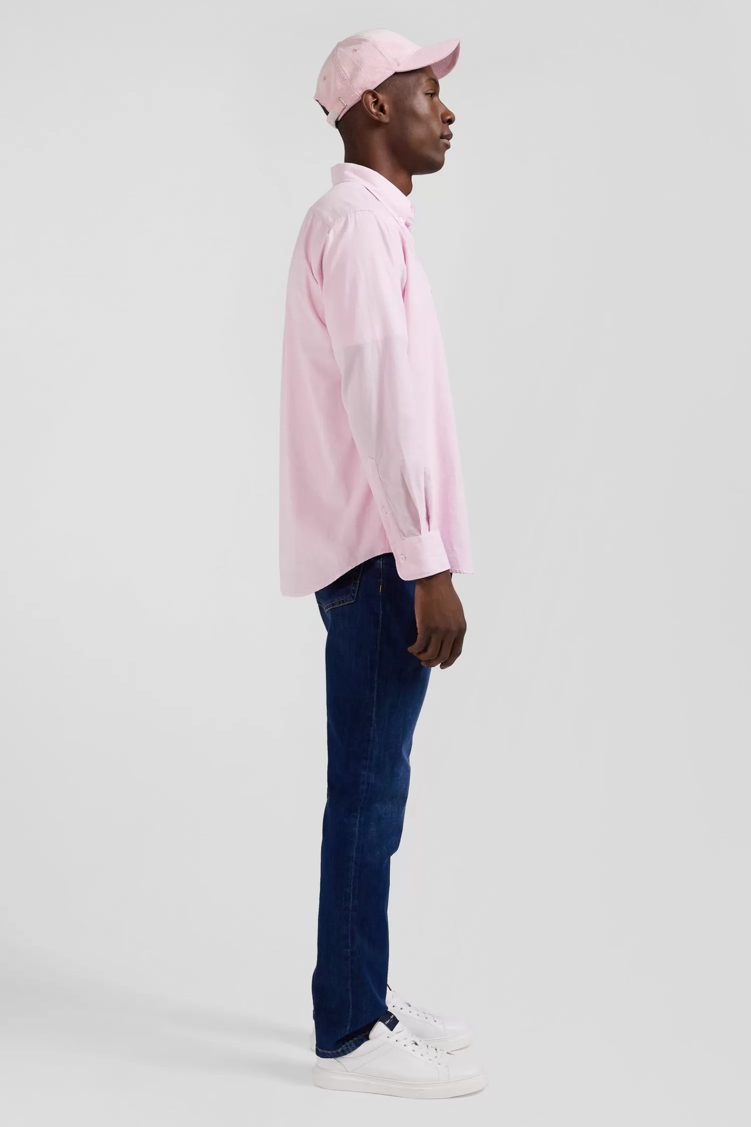 regular_plain_pink_cotton_shirt_with_buttondown_collar_and_chest_pocket_4.webp Eden Park Regular plain pink cotton shirt with button-down collar and chest pocket< Shirts