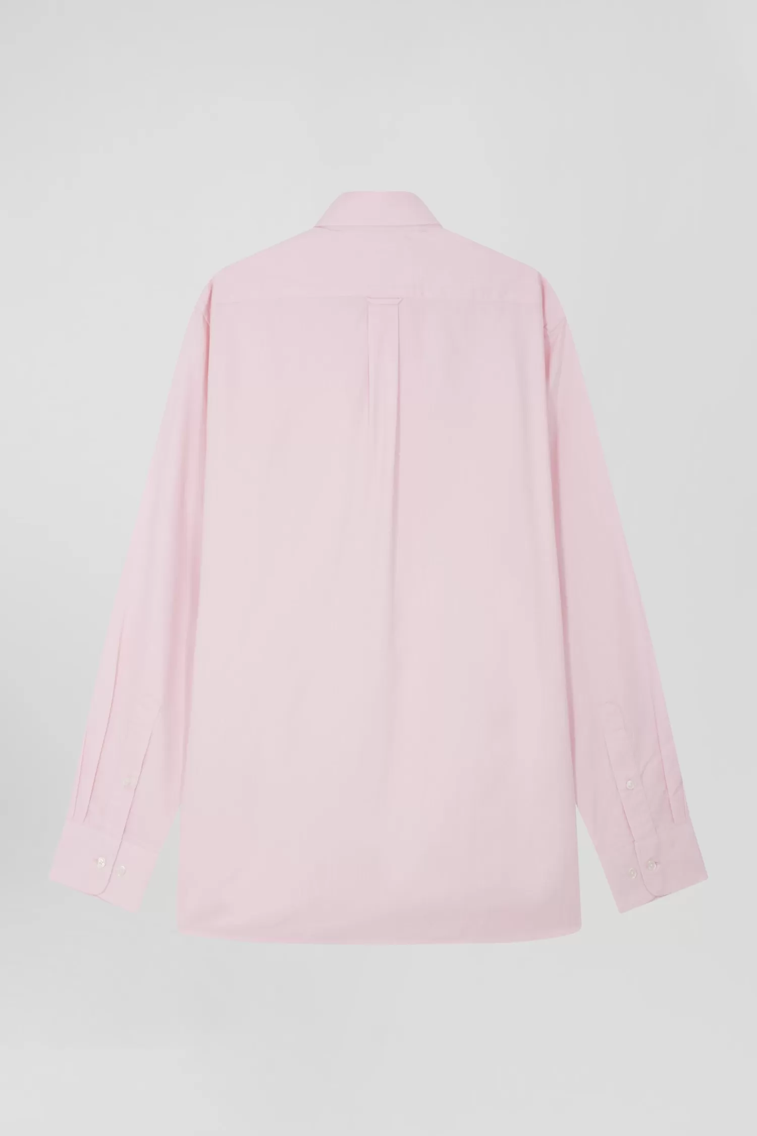 Eden Park Regular plain pink cotton twill shirt with button-down collar< Shirts