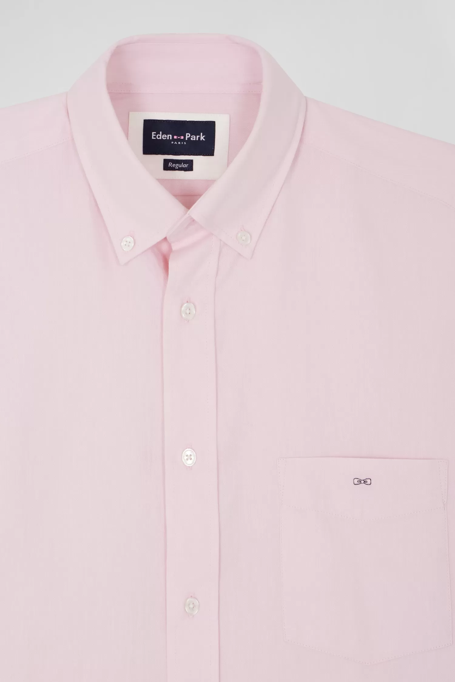 regular_plain_pink_cotton_twill_shirt_with_buttondown_collar_2.webp Eden Park Regular plain pink cotton twill shirt with button-down collar< Shirts