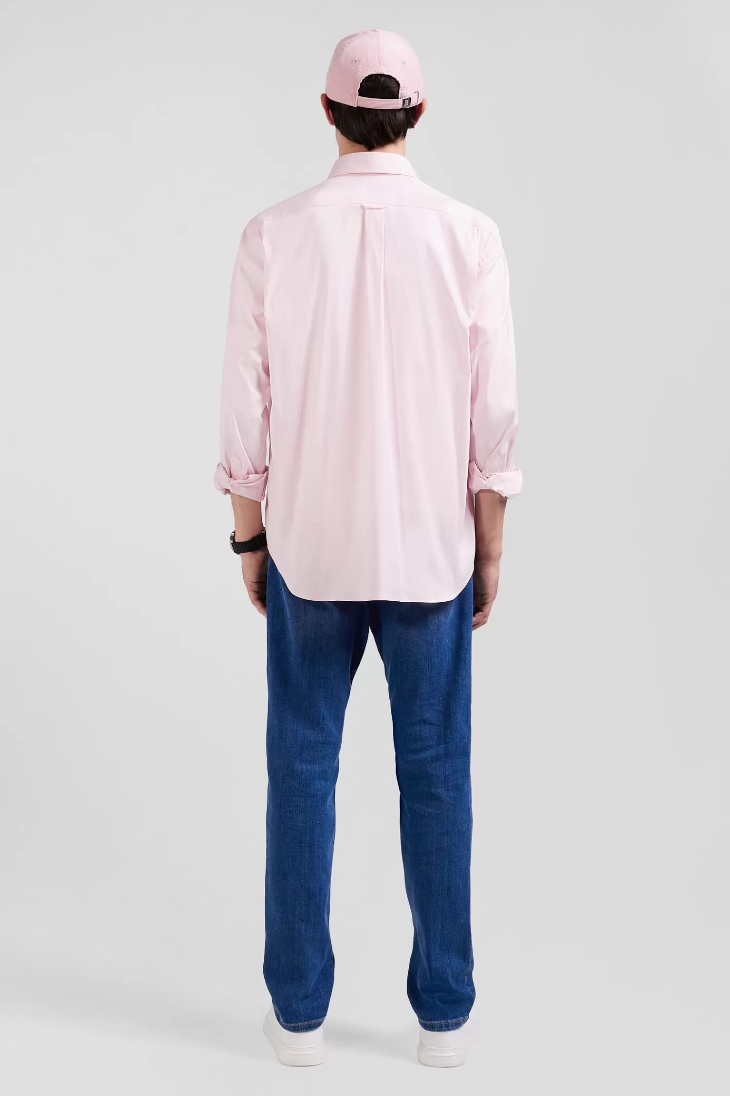 regular_plain_pink_mixed_stretch_cotton_shirt_5.webp Eden Park Regular plain pink mixed stretch cotton shirt< Shirts