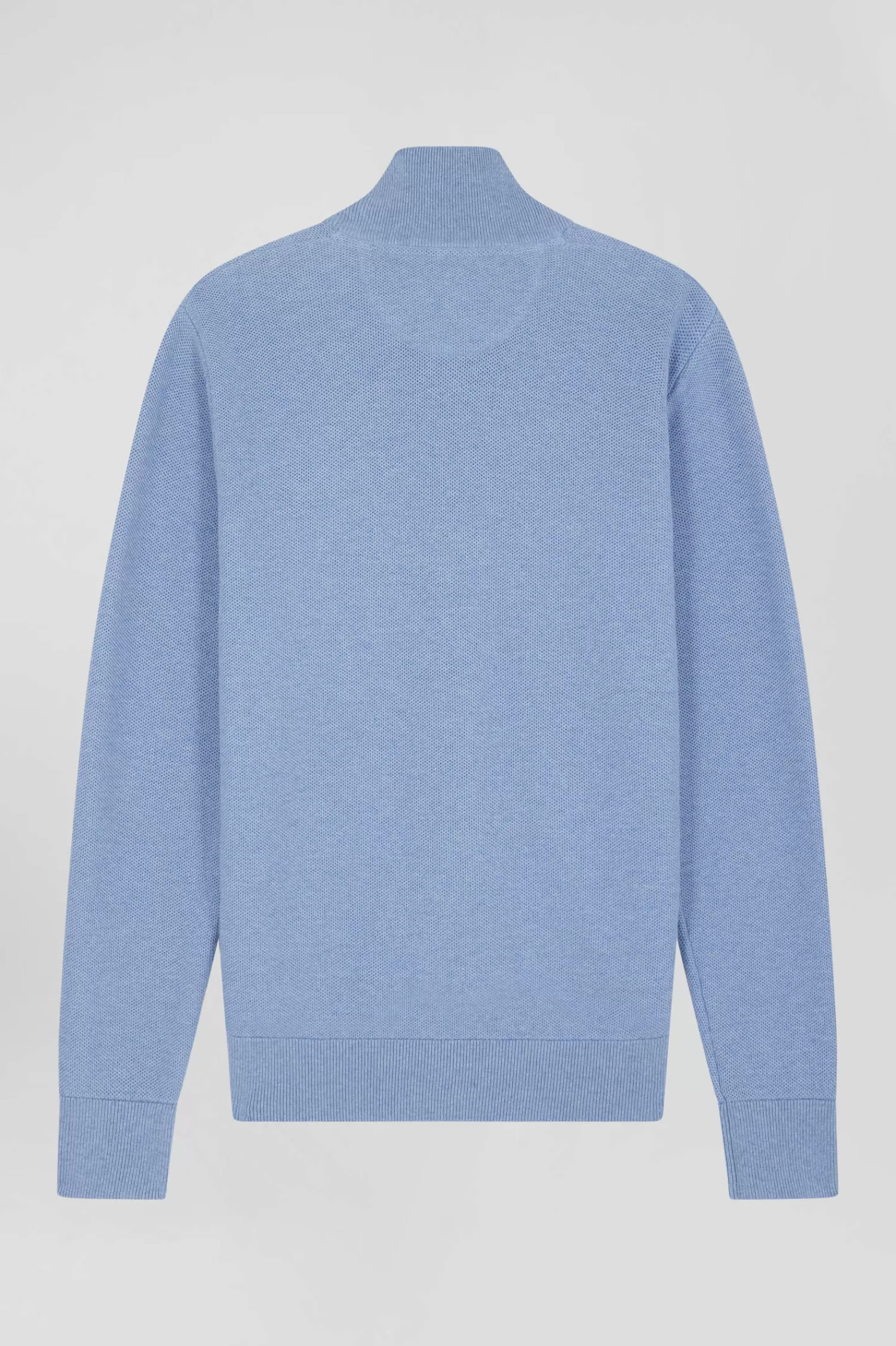 regular_plain_sky_blue_cotton_high_collar_zipped_cardigan_3.webp Eden Park Regular plain sky blue cotton high collar zipped cardigan< Cardigans