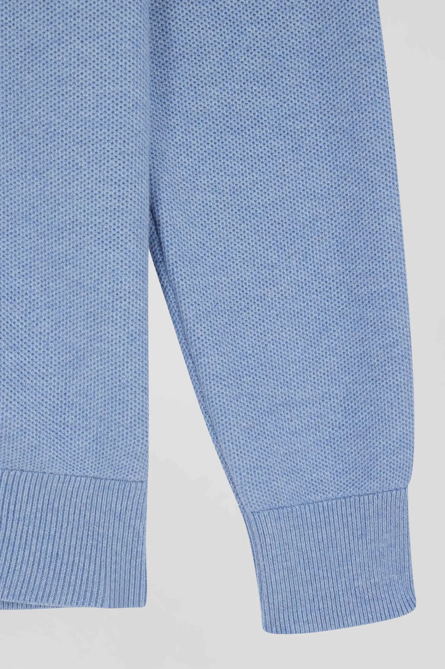 regular_plain_sky_blue_cotton_high_collar_zipped_cardigan_7.webp Eden Park Regular plain sky blue cotton high collar zipped cardigan< Cardigans