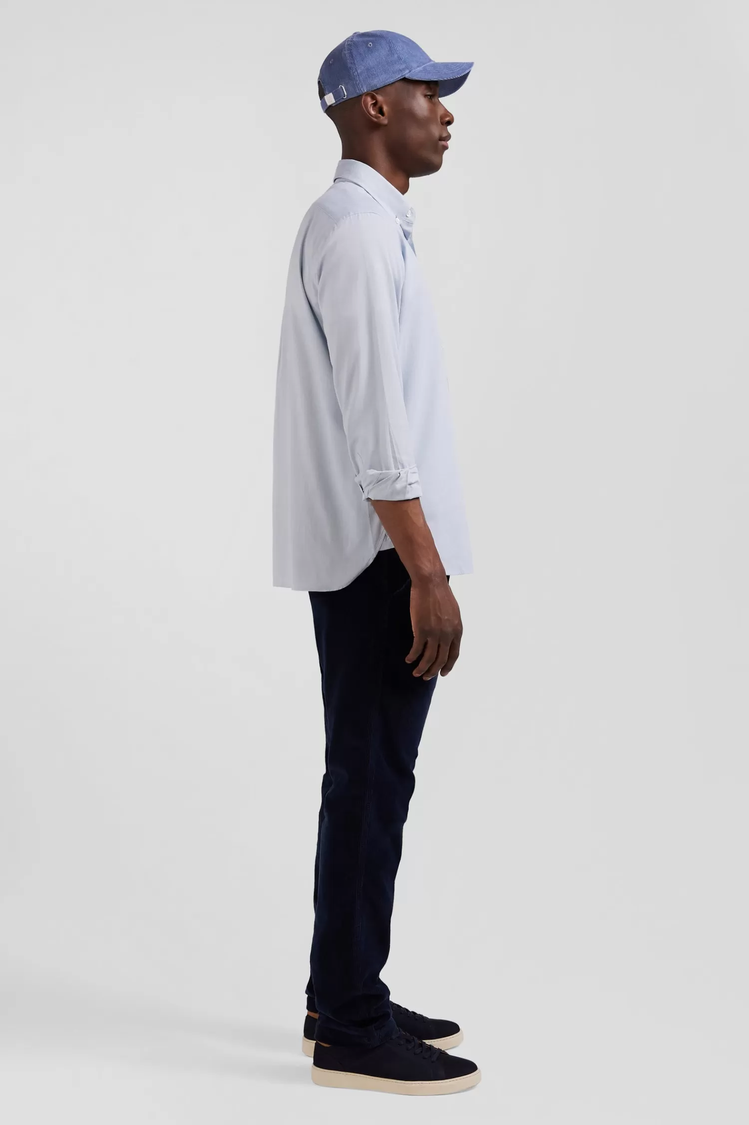 regular_plain_sky_blue_cotton_twill_shirt_with_buttondown_collar_3.webp Eden Park Regular plain sky blue cotton twill shirt with button-down collar< Shirts