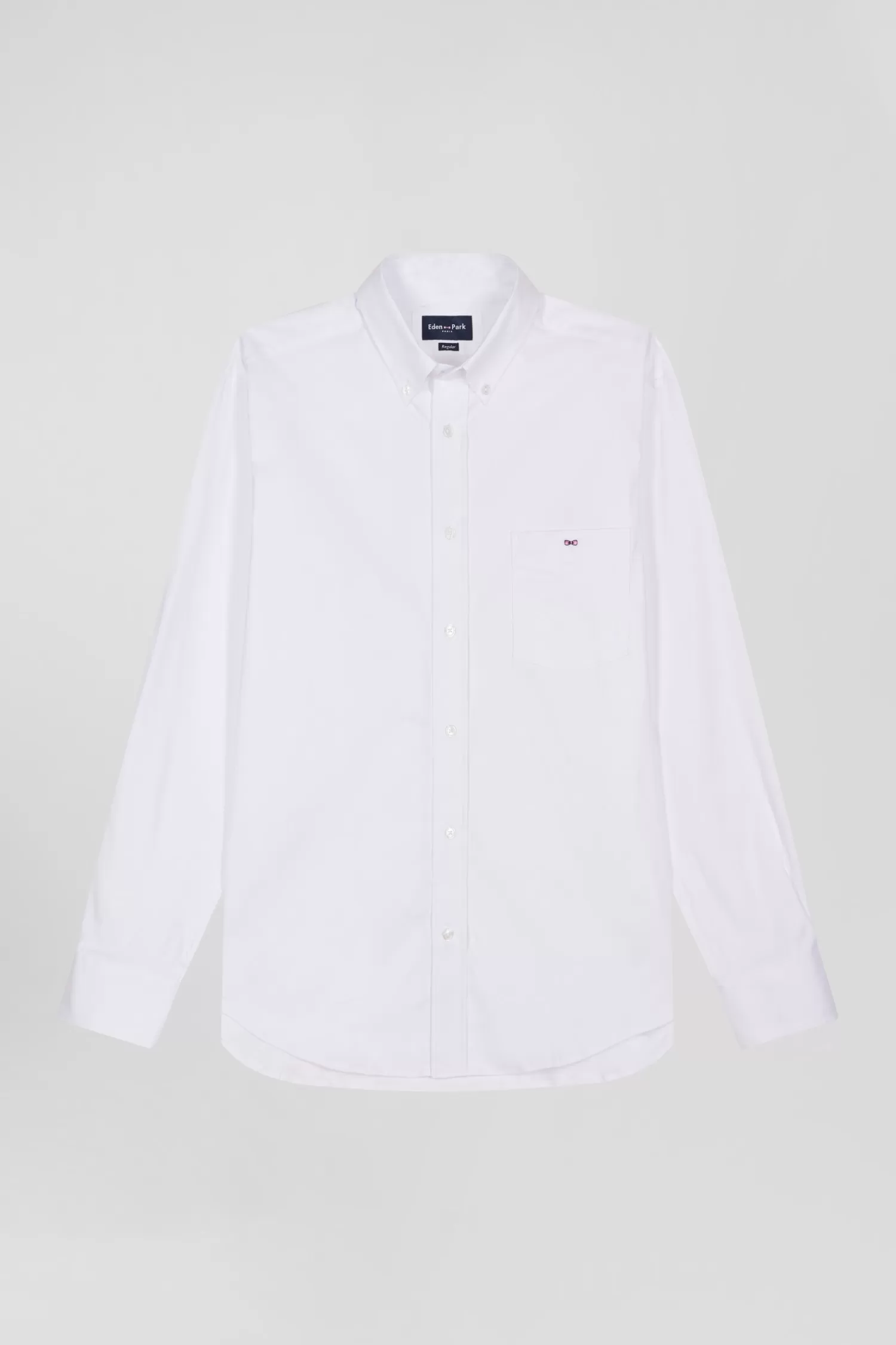 Eden Park Regular plain white mixed stretch cotton shirt< Shirts