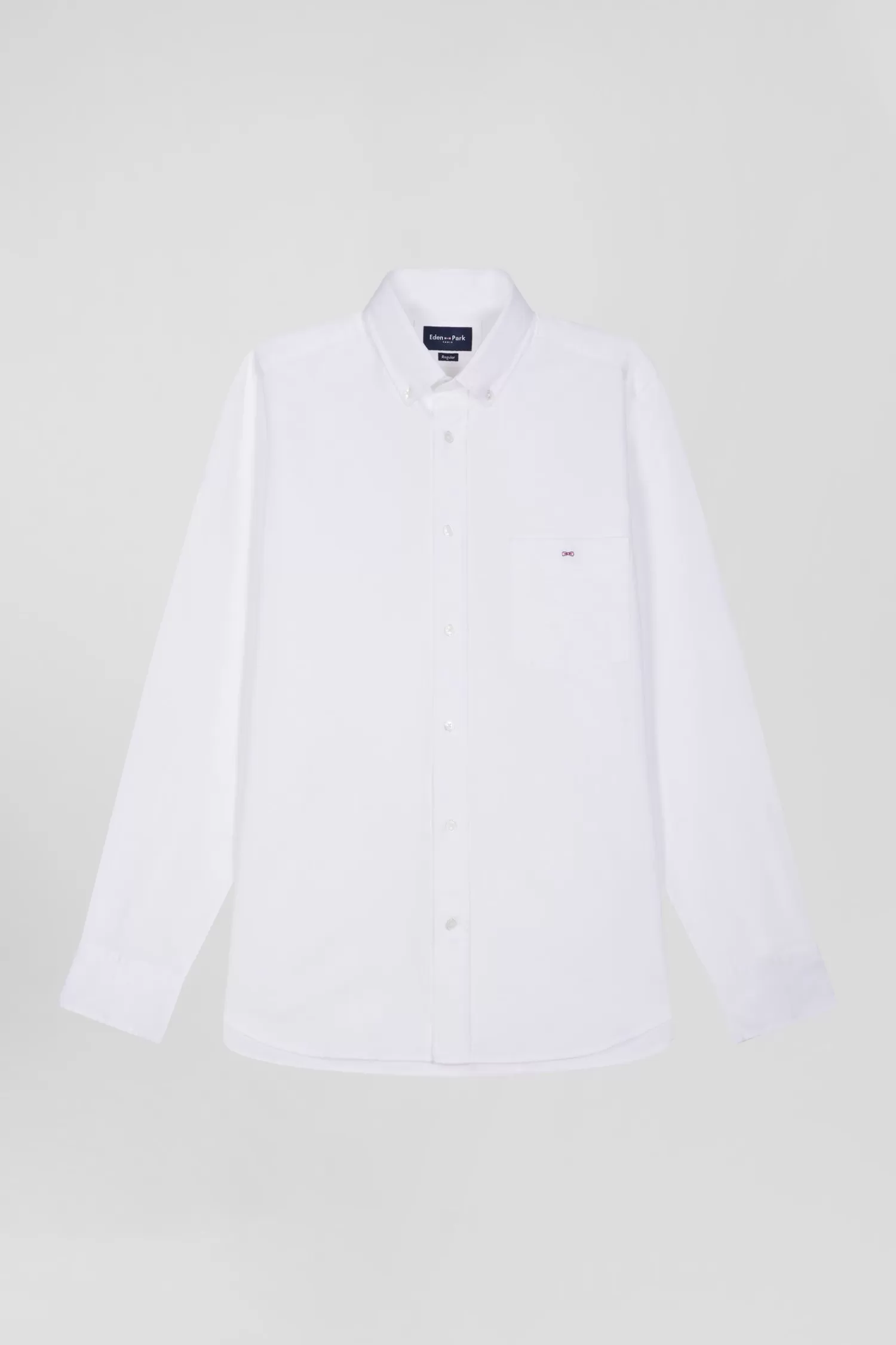Eden Park Regular plain white piqué cotton shirt< Shirts