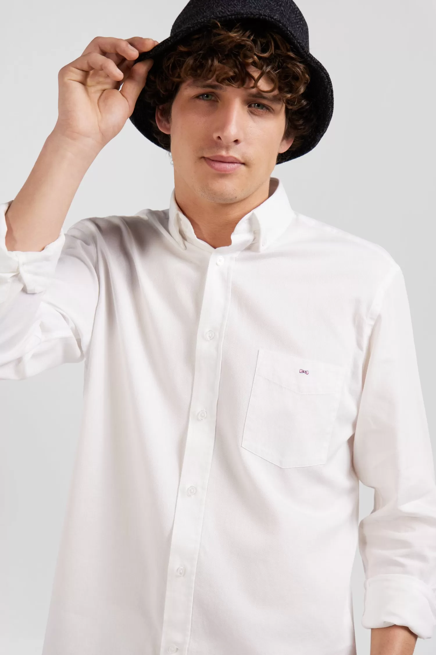 regular_plain_white_piqu_cotton_shirt_2.webp Eden Park Regular plain white piqué cotton shirt< Shirts