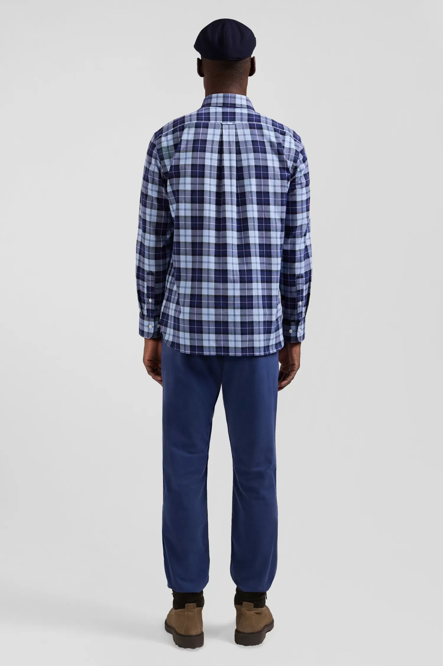 regular_sky_blue_checked_cotton_twill_shirt_5.webp Eden Park Regular sky blue checked cotton twill shirt< Shirts