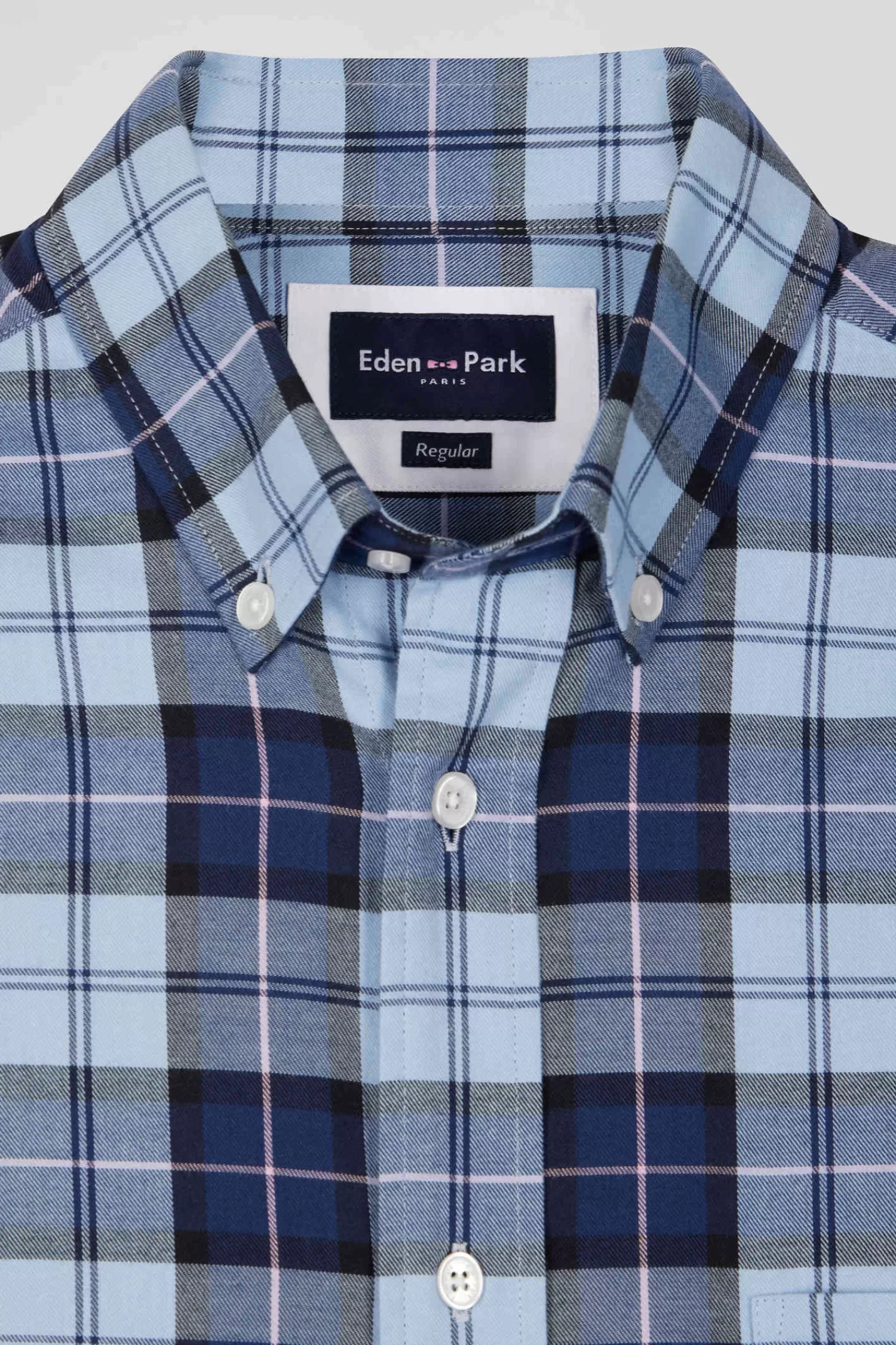 regular_sky_blue_checked_cotton_twill_shirt_6.webp Eden Park Regular sky blue checked cotton twill shirt< Shirts