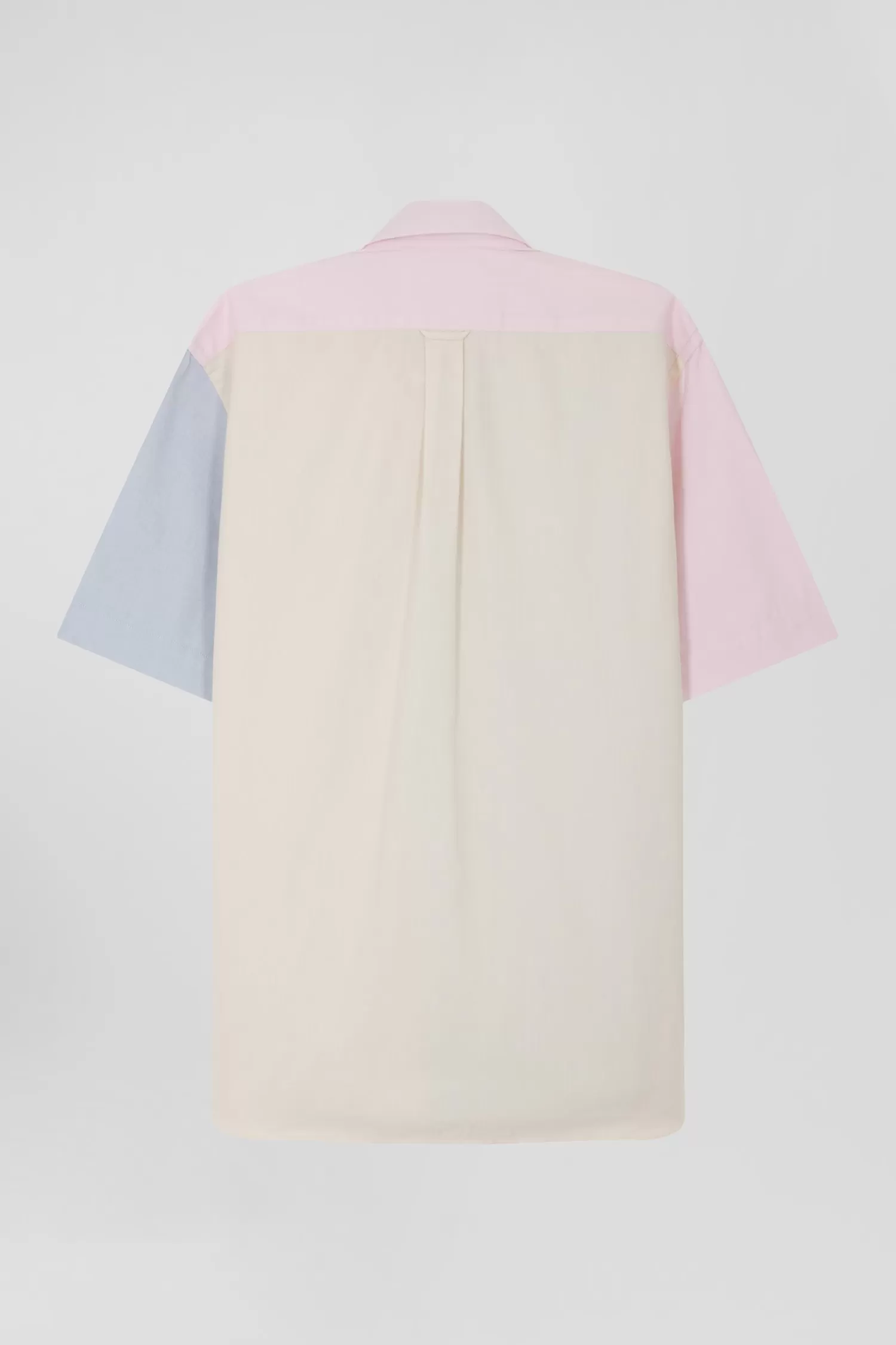 Eden Park Regular sky blue cotton colourblock short-sleeved shirt< Short-sleeved Shirts