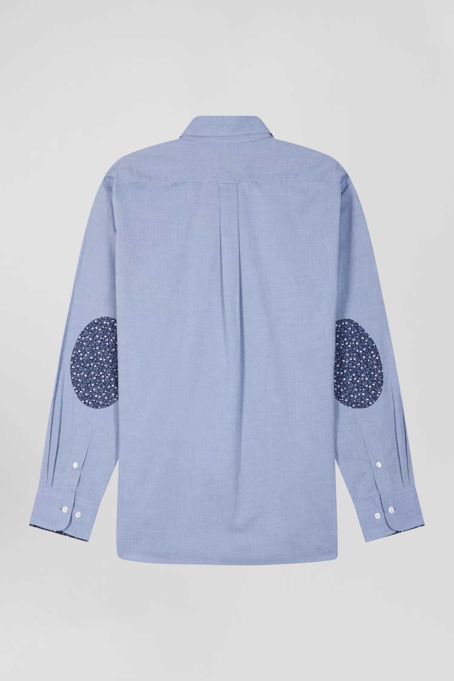regular_sky_blue_cotton_denim_shirt_with_printed_elbow_patches_3.webp Eden Park Regular sky blue cotton denim shirt with printed elbow patches< Shirts
