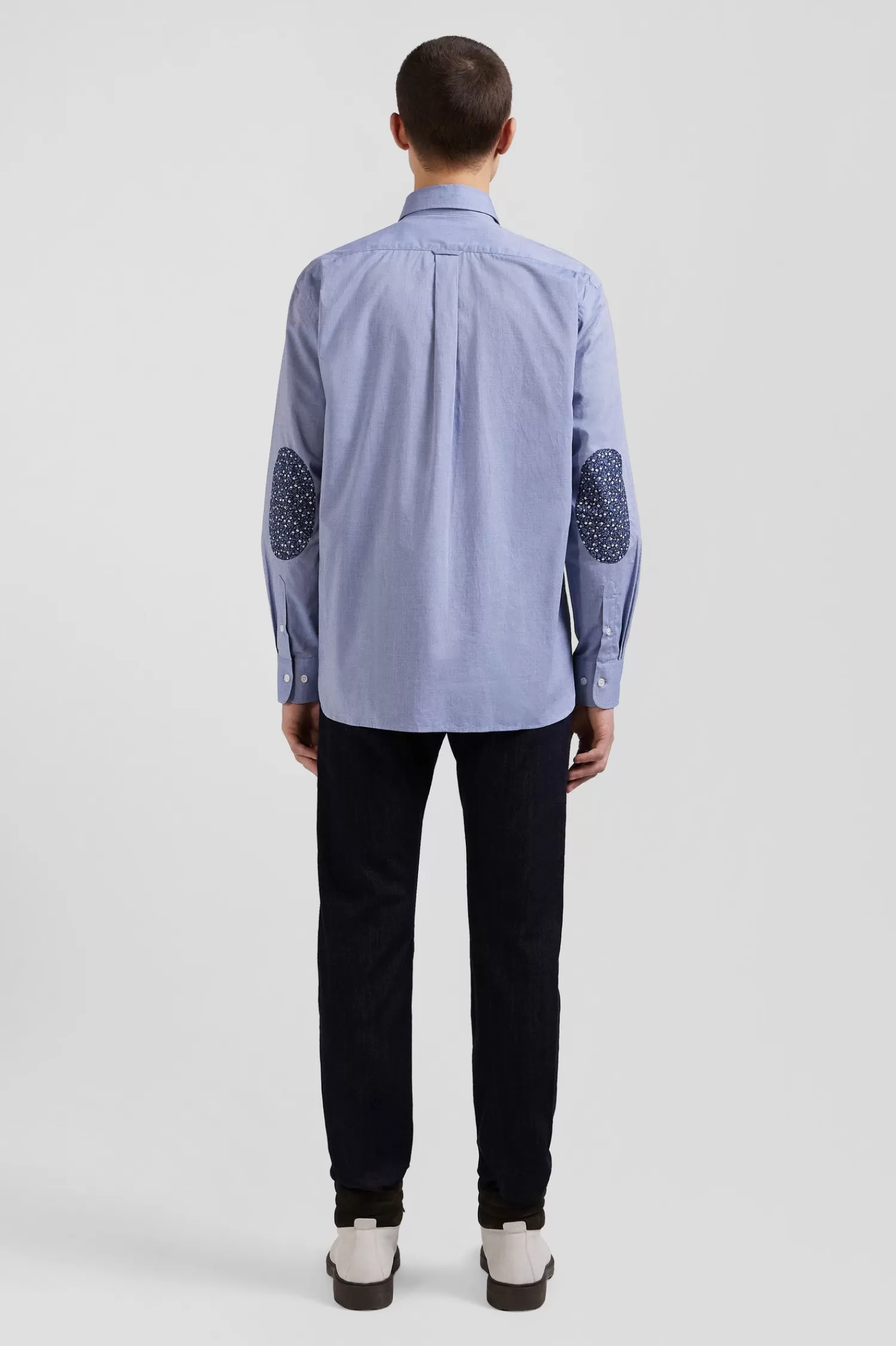 regular_sky_blue_cotton_denim_shirt_with_printed_elbow_patches_5.webp Eden Park Regular sky blue cotton denim shirt with printed elbow patches< Shirts