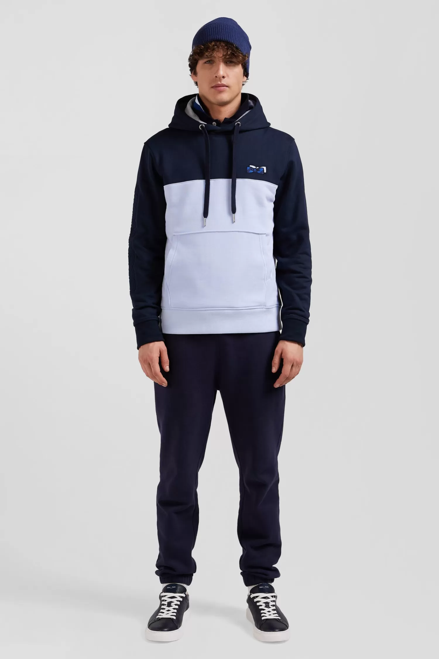 Eden Park Regular sky blue cotton hoodie< Sweatshirts