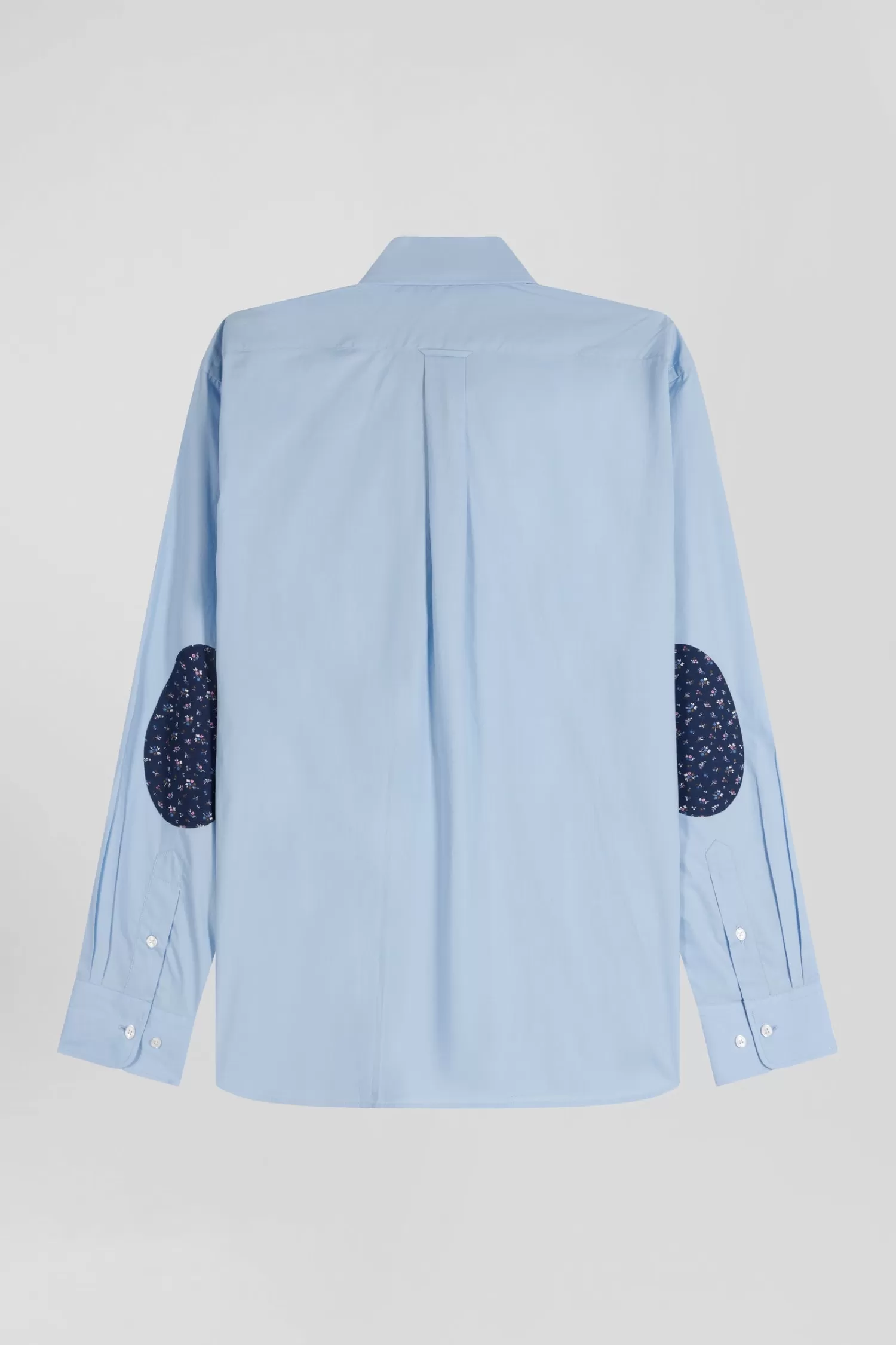 regular_sky_blue_cotton_poplin_shirt_with_buttondown_collar_and_printed_elbow_patches_3.webp Eden Park Regular sky blue cotton poplin shirt with button-down collar and printed elbow patches< Shirts
