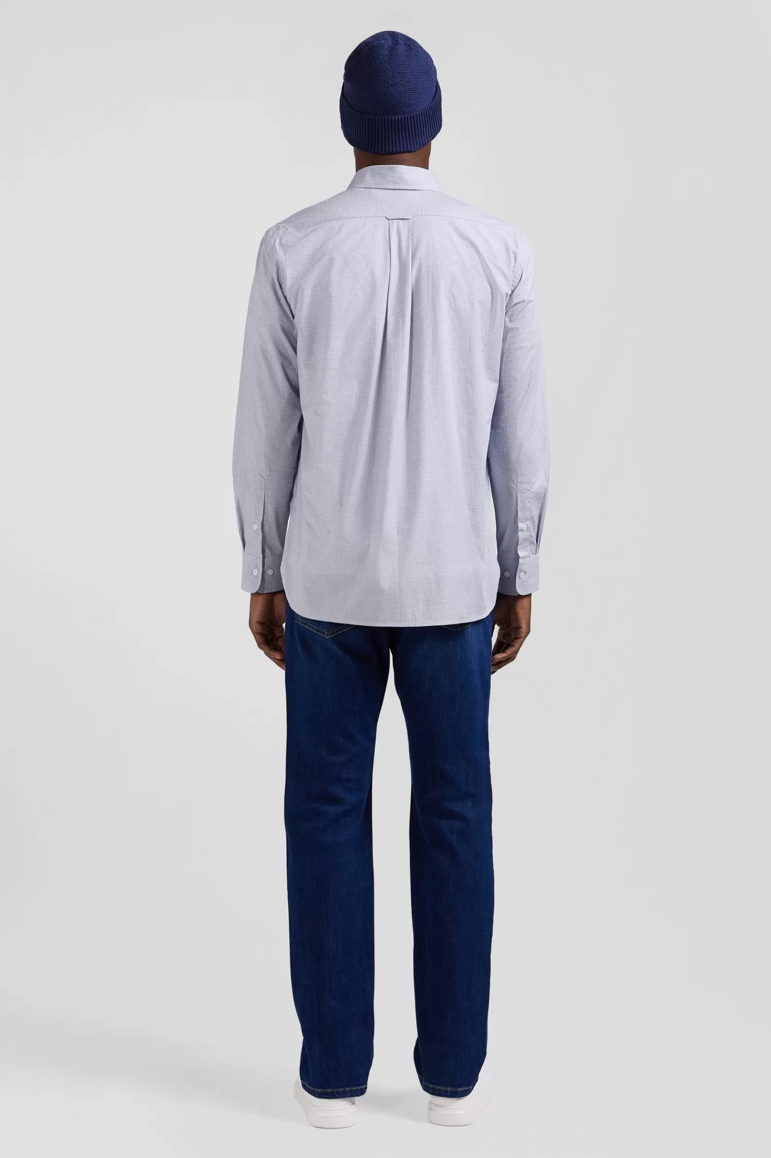 regular_sky_blue_cotton_shirt_with_micro_checks_5.webp Eden Park Regular sky blue cotton shirt with micro checks< Shirts