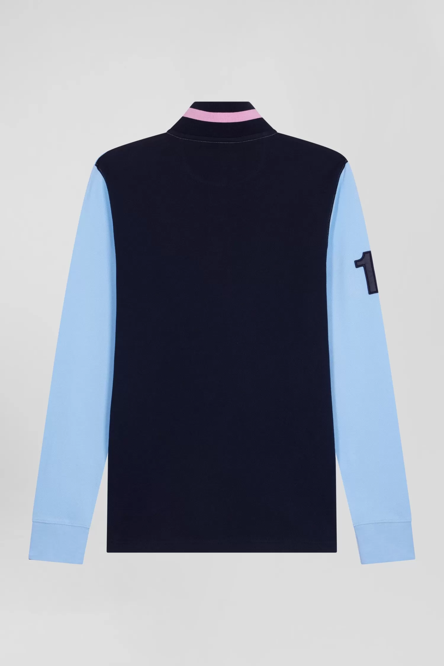 regular_sky_blue_longsleeved_cotton_piqu_polo_shirt_with_padded_embroidery_3.webp Eden Park Regular sky blue long-sleeved cotton piqué polo shirt with padded embroidery< Polos