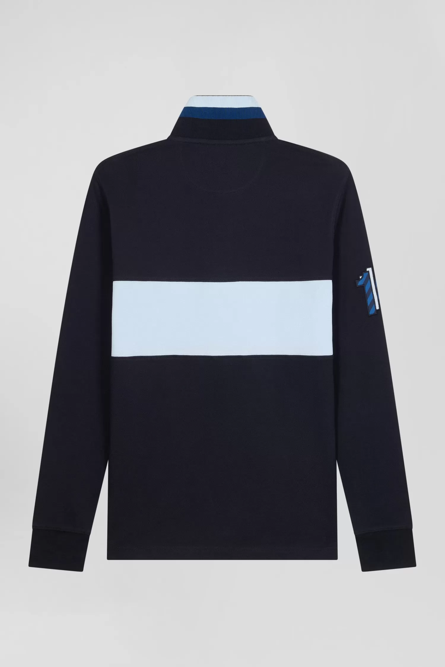 regular_sky_blue_longsleeved_cotton_piqu_polo_shirt_with_sleeve_embroidery_3.webp Eden Park Regular sky blue long-sleeved cotton piqué polo shirt with sleeve embroidery< Polos