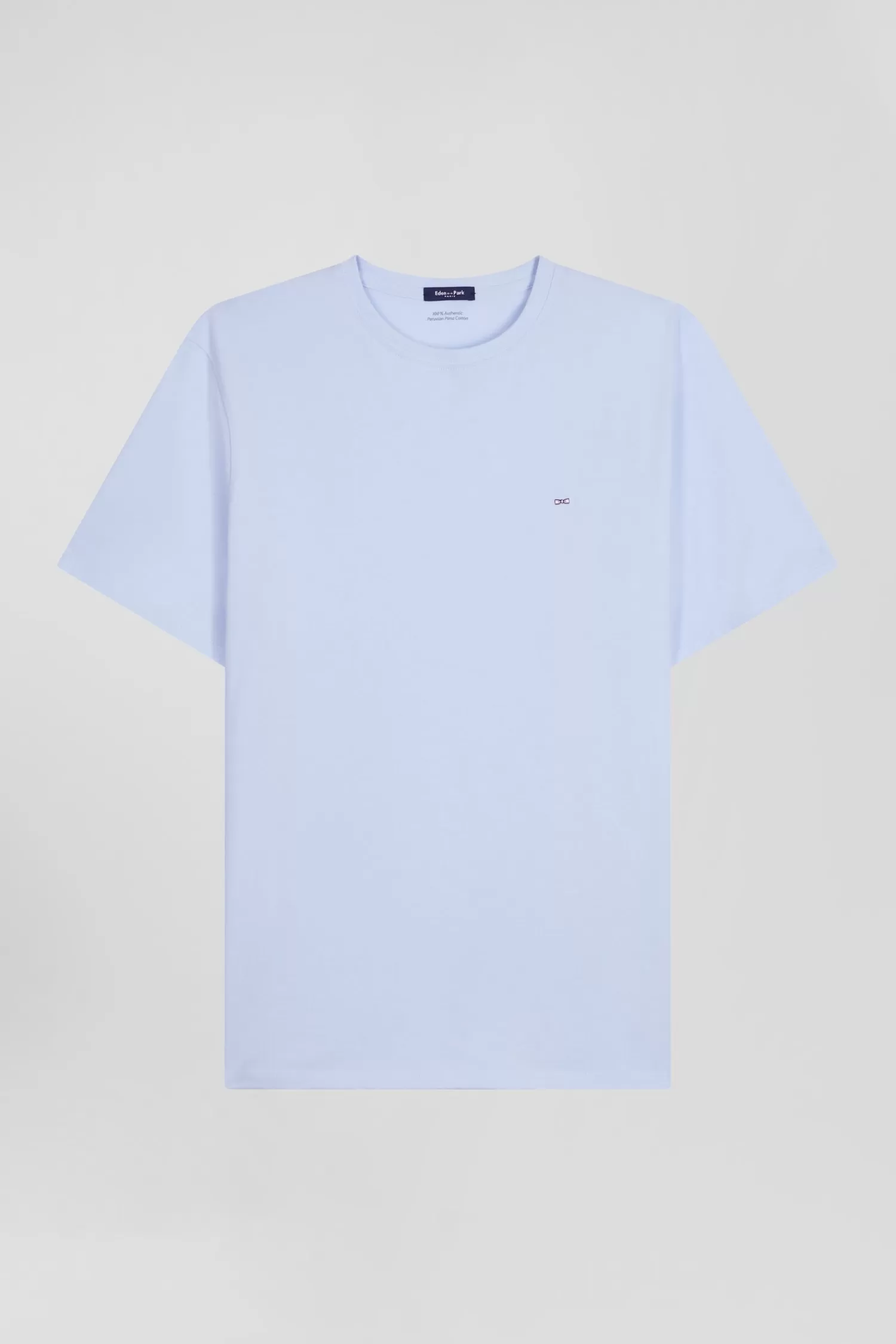 Eden Park Regular sky blue Pima cotton short-sleeved T-shirt< T-shirts
