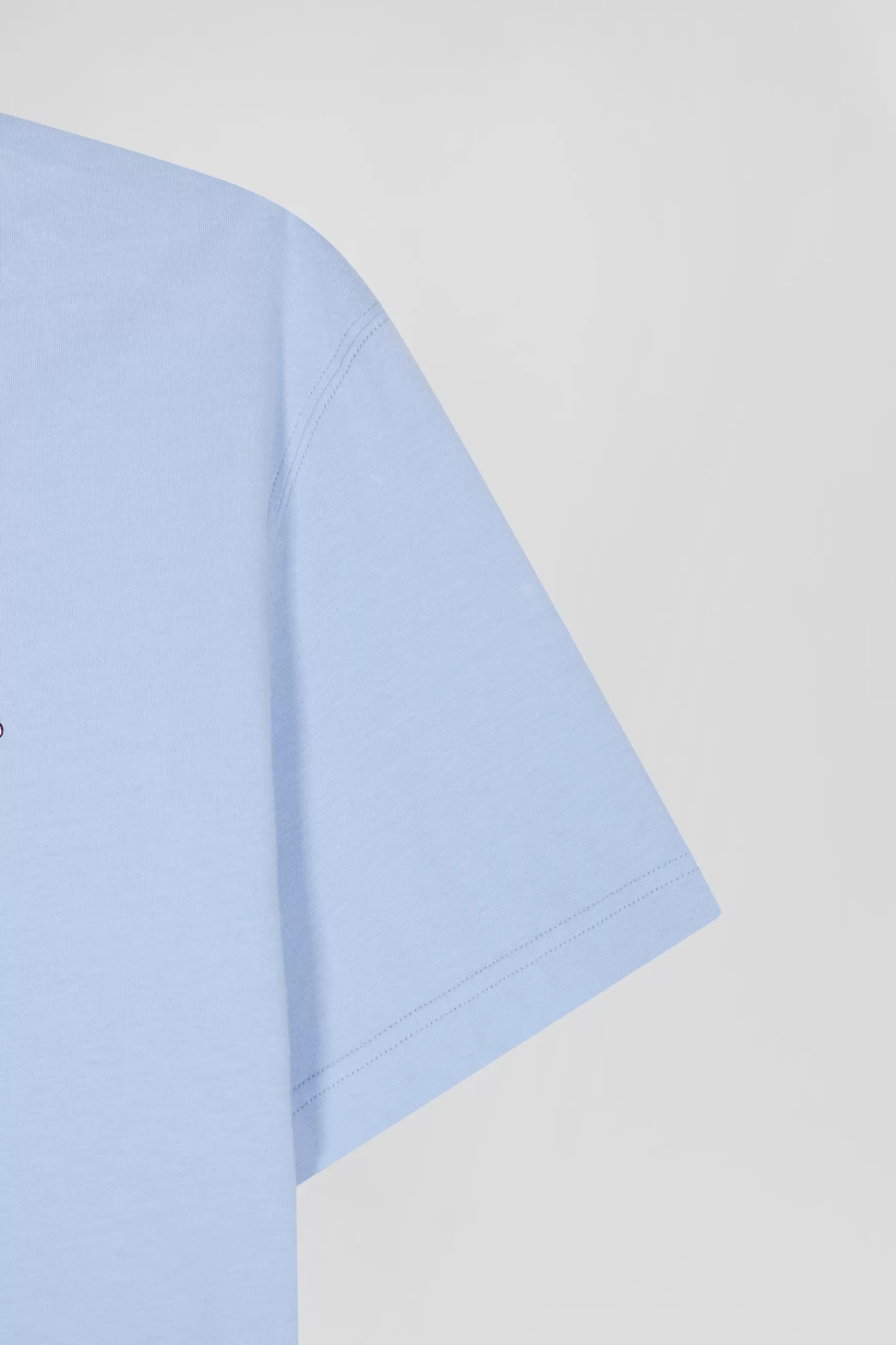 regular_sky_blue_shortsleeved_cotton_tshirt_with_back_patch_7.webp Eden Park Regular sky blue short-sleeved cotton T-shirt with back patch< T-shirts