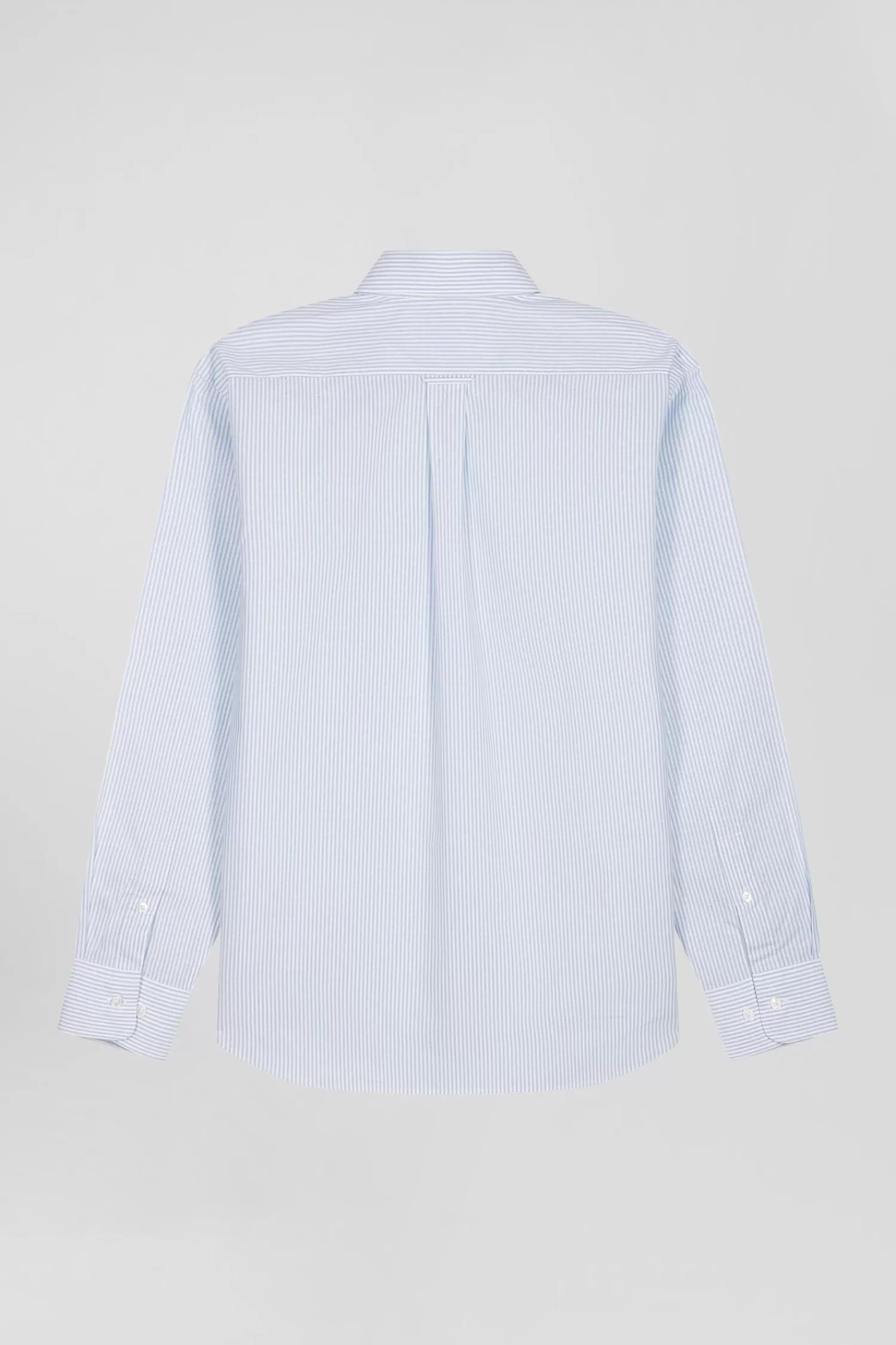 regular_sky_blue_striped_cotton_jacquard_shirt_3.webp Eden Park Regular sky blue striped cotton jacquard shirt< Shirts