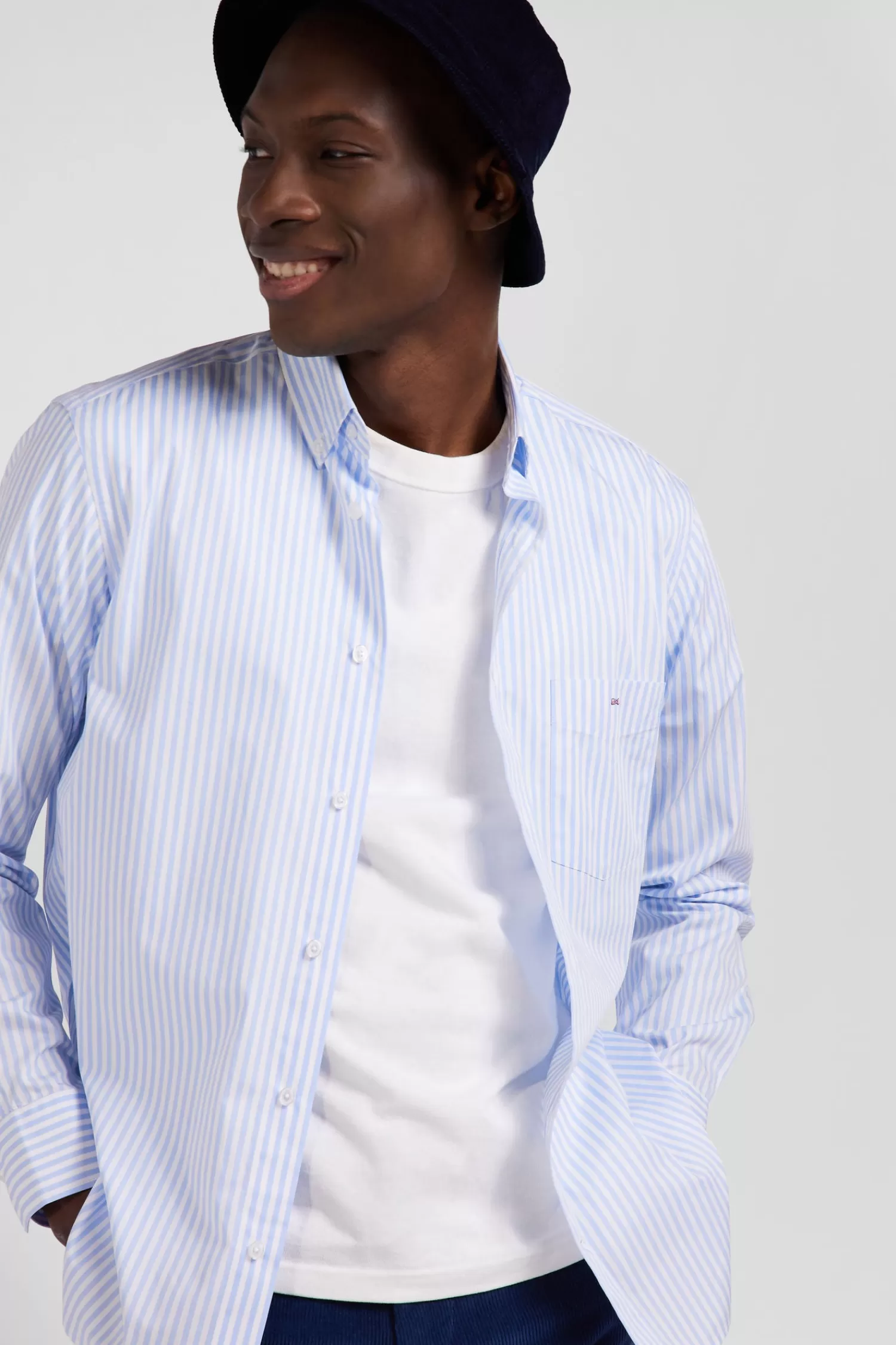 regular_sky_blue_striped_cotton_poplin_shirt_2.webp Eden Park Regular sky blue striped cotton poplin shirt< Shirts