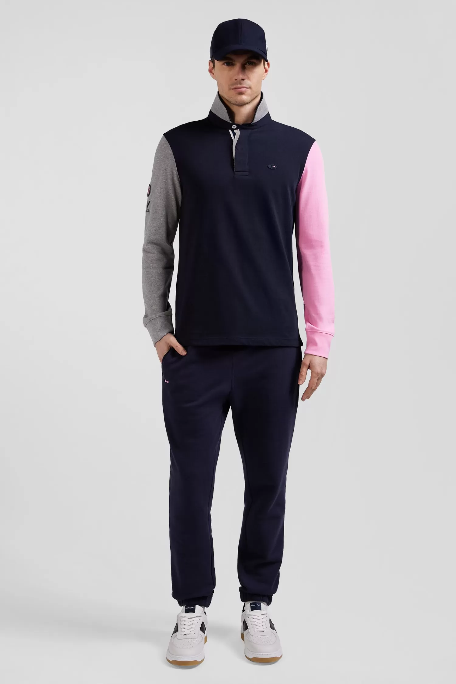 Eden Park Regular tricolor XV de France long-sleeved cotton rugby shirt< Rugby Shirts