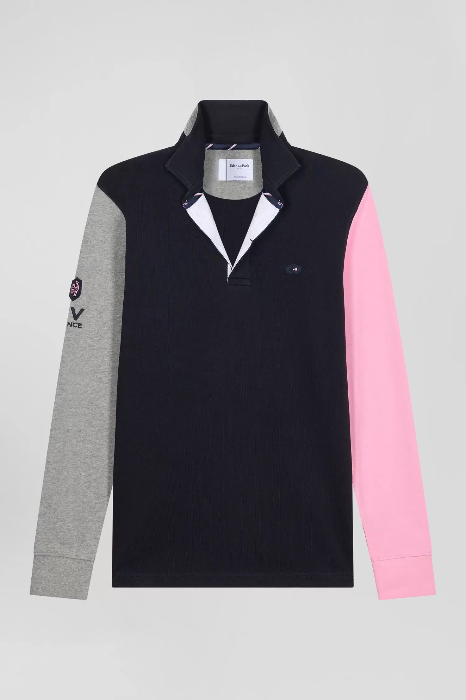 Eden Park Regular tricolor XV de France long-sleeved cotton rugby shirt< Rugby Shirts