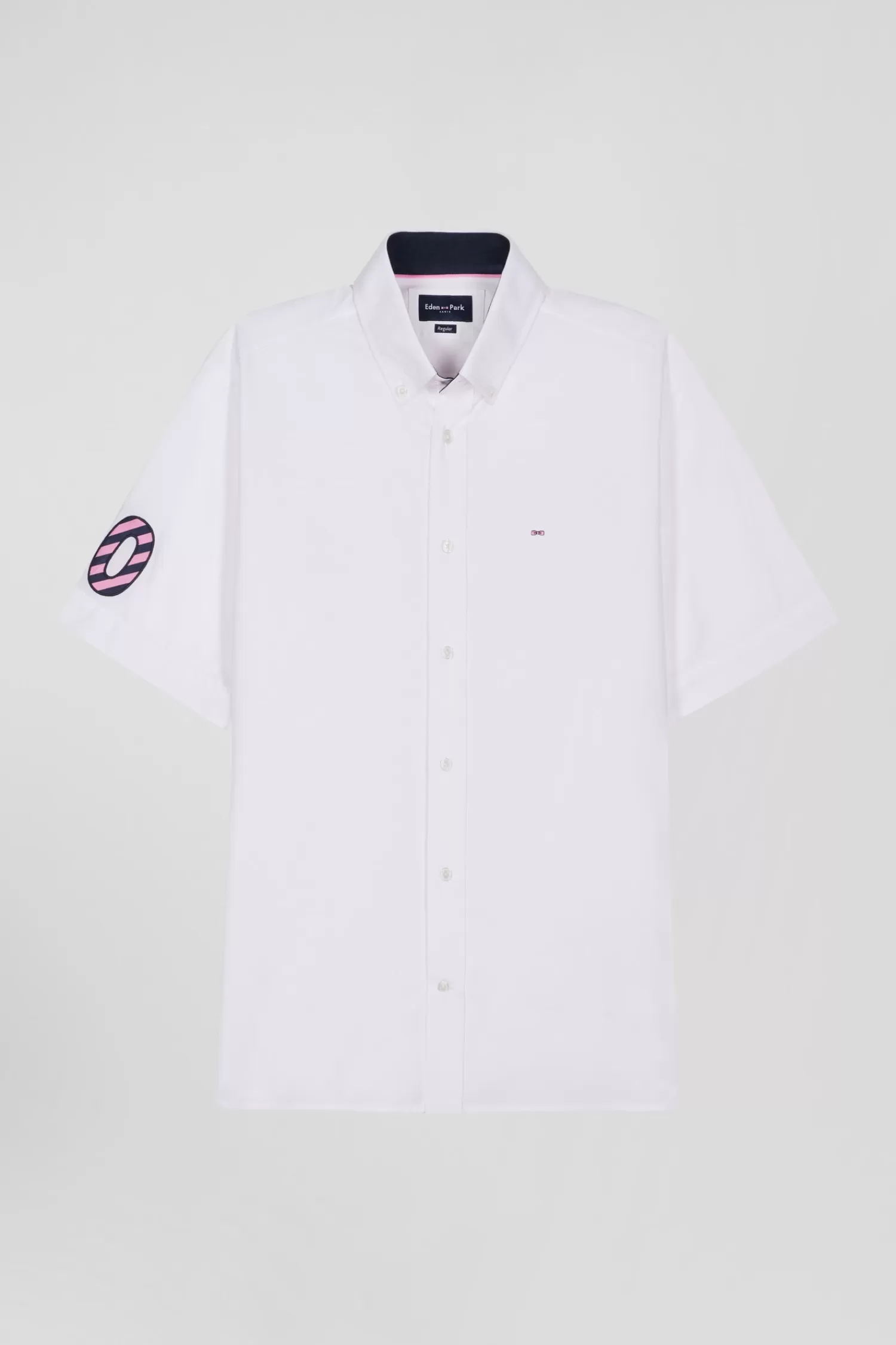 Eden Park Regular white cotton short-sleeved shirt< Short-sleeved Shirts