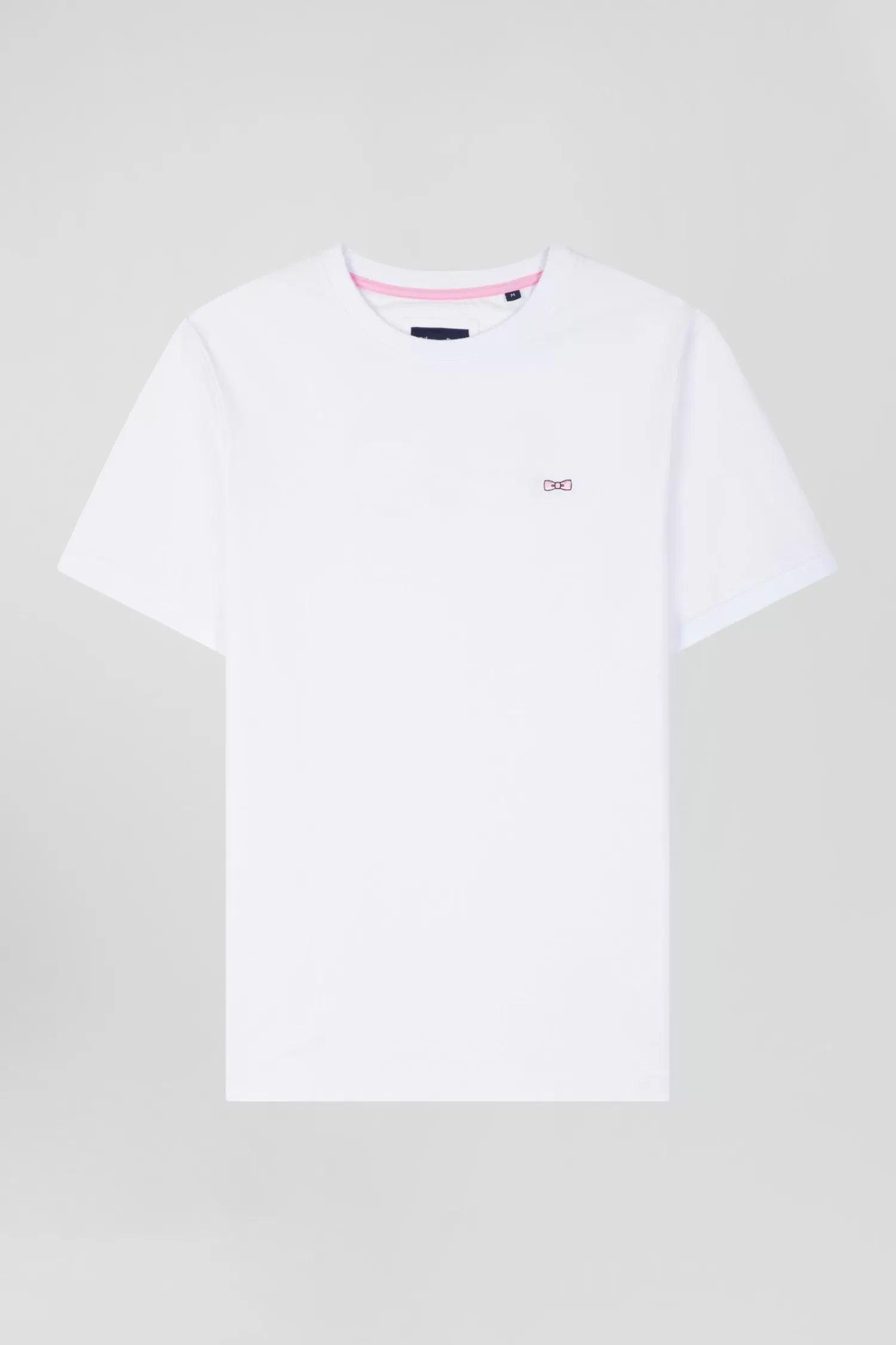 Eden Park Regular white short-sleeved cotton T-shirt with back emblem embroidery< T-shirts