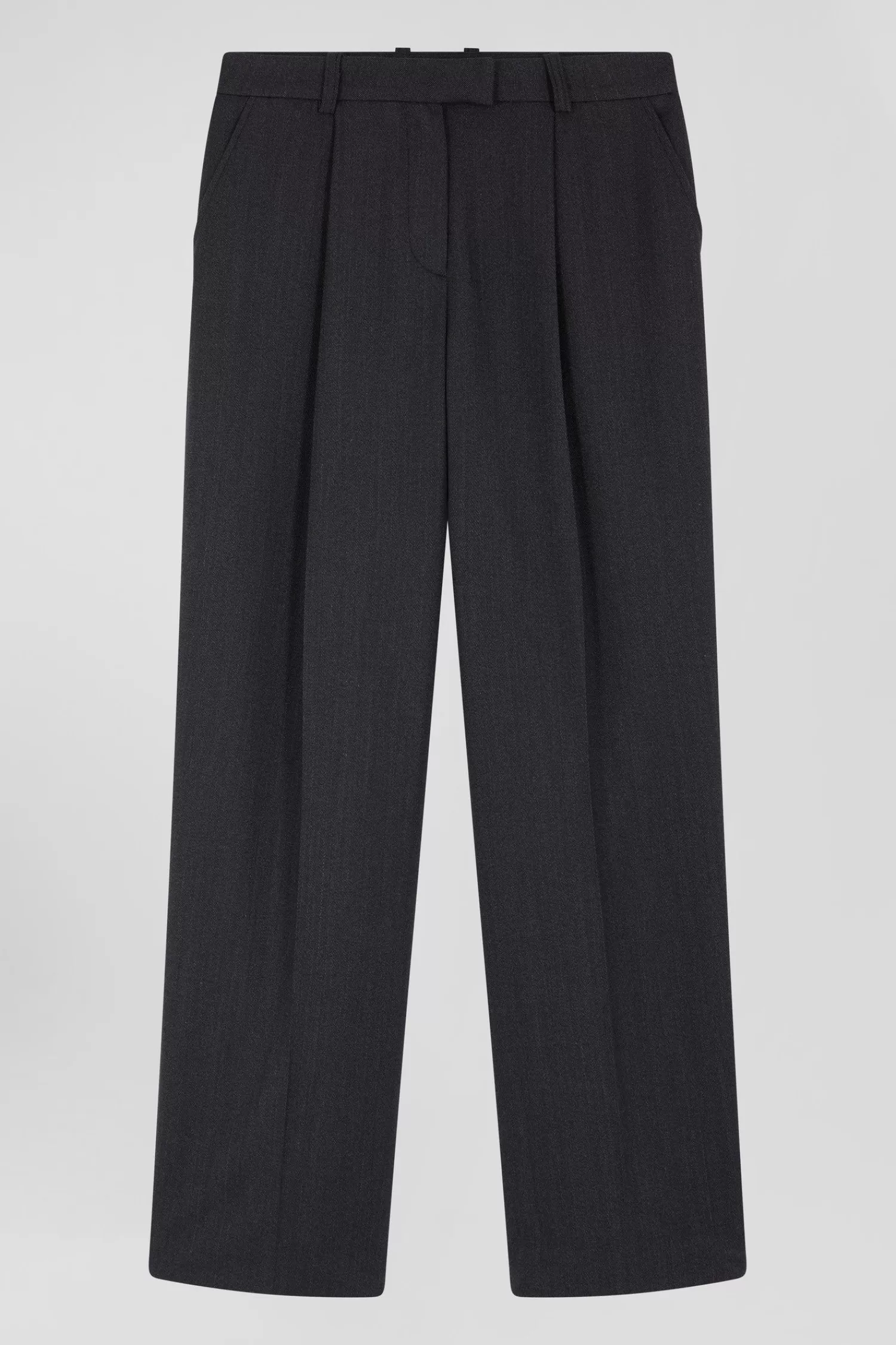 Eden Park Relax anthracite grey checked trousers< Pants