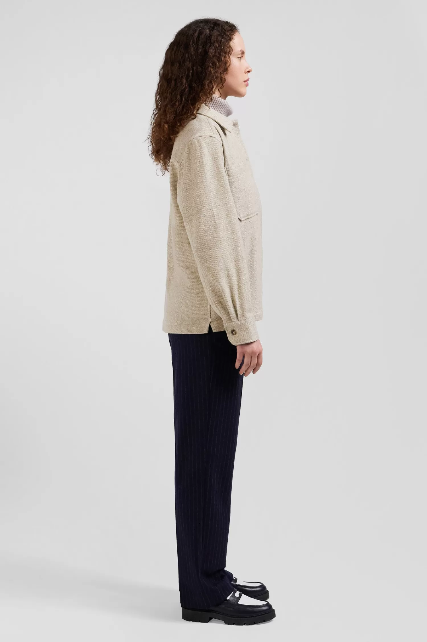 relax_beige_mixed_cotton_overshirt_with_patch_pockets_4.webp Eden Park Relax beige mixed cotton overshirt with patch pockets<Women Shirts | Shirts
