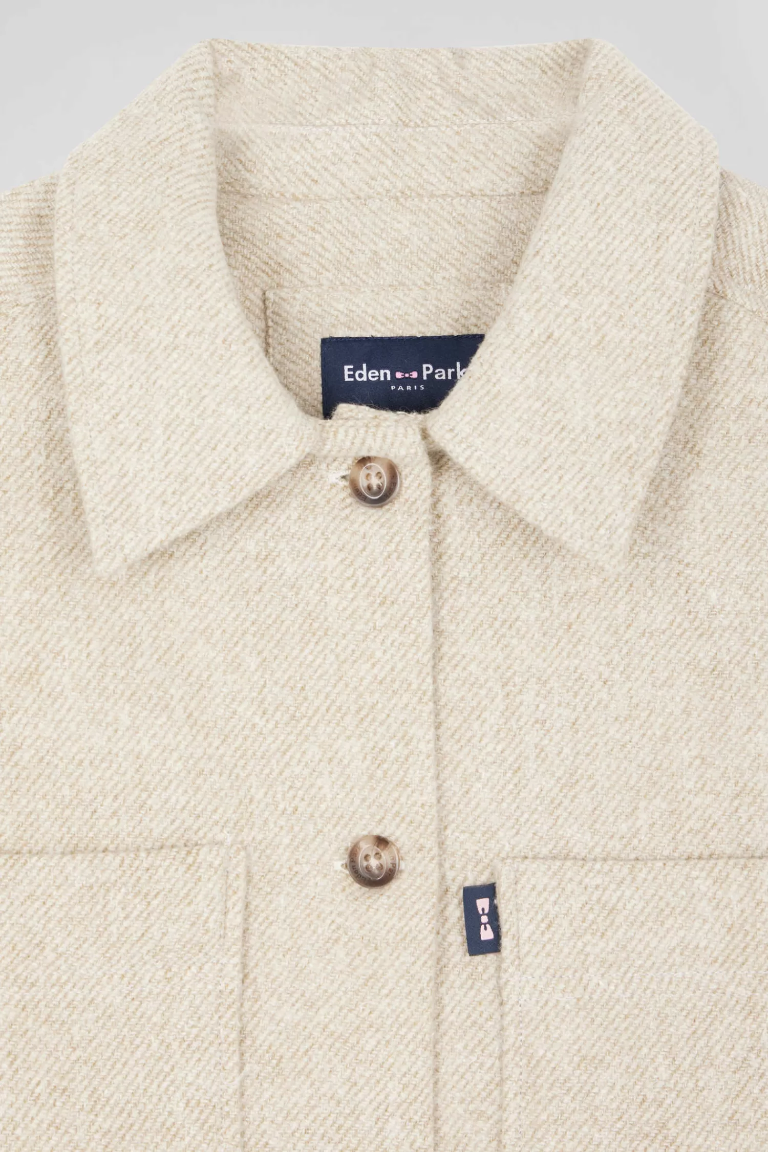 relax_beige_mixed_cotton_overshirt_with_patch_pockets_6.webp Eden Park Relax beige mixed cotton overshirt with patch pockets<Women Shirts | Shirts