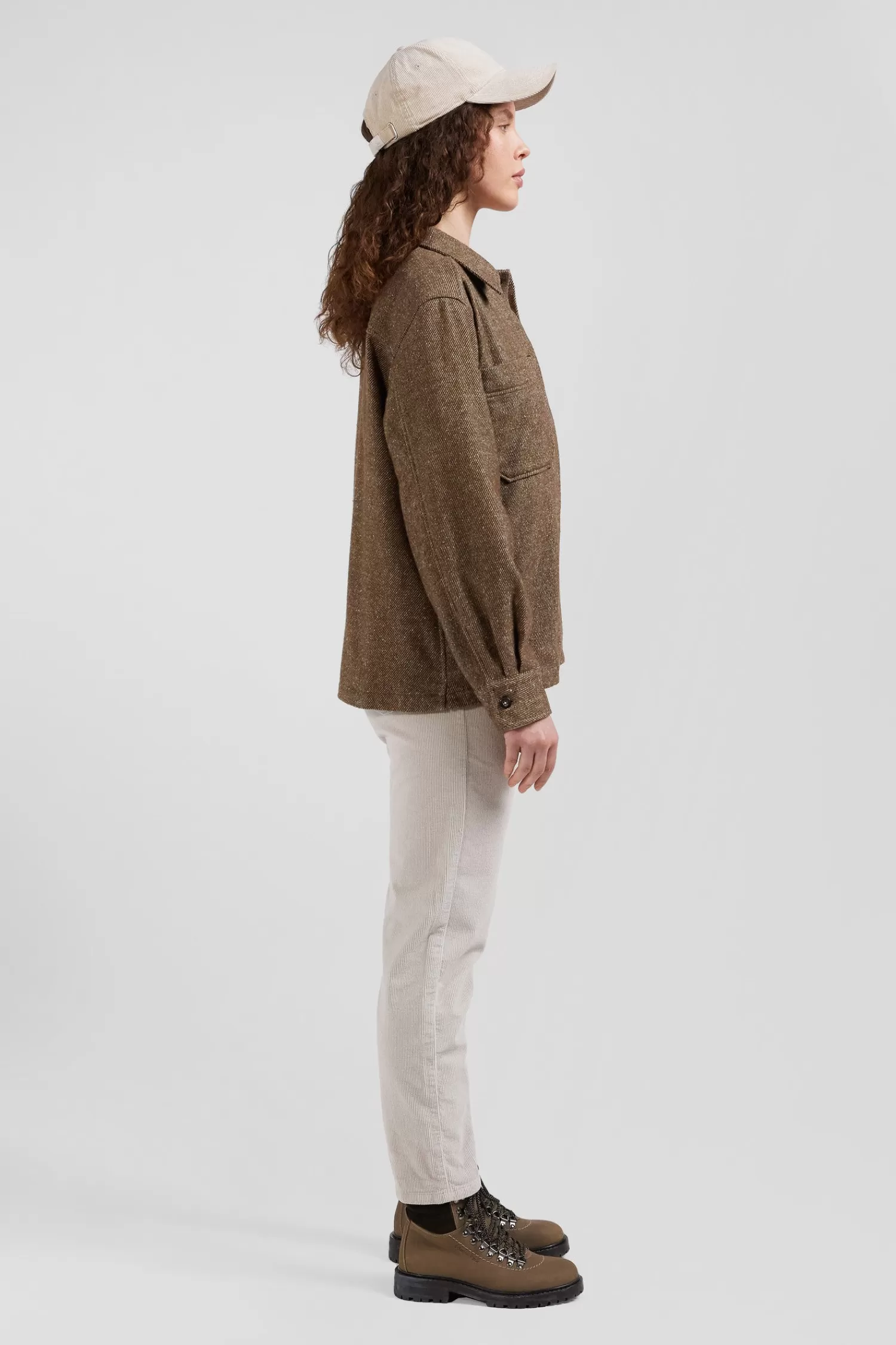 relax_brown_mixed_cotton_overshirt_with_patch_pockets_4.webp Eden Park Relax brown mixed cotton overshirt with patch pockets<Women Shirts | Shirts