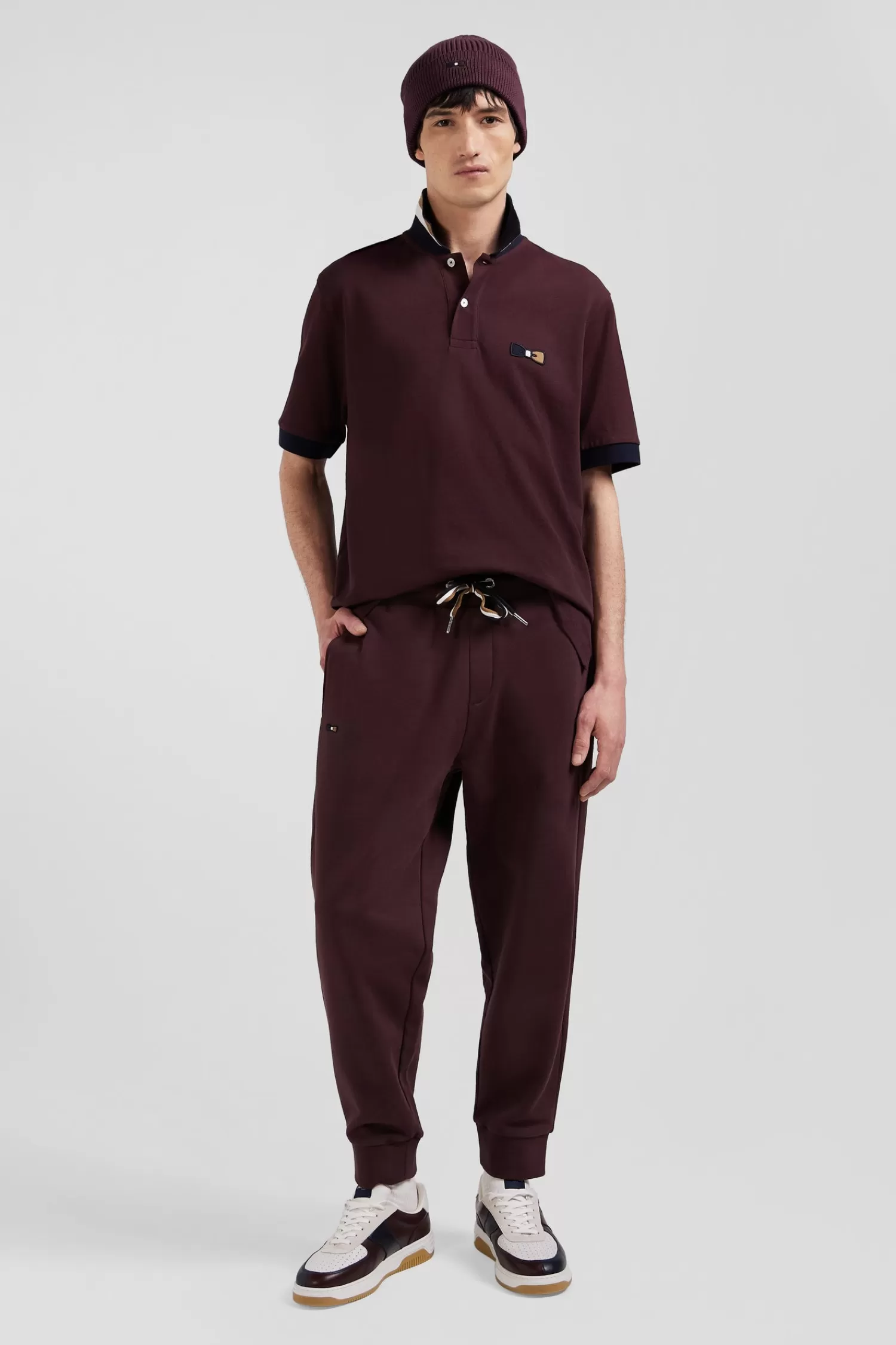Eden Park Relax burgundy brushed fleece jogging bottoms< Pants