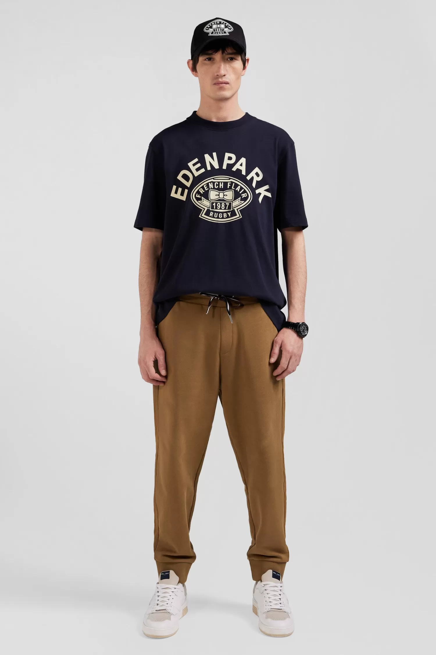 Eden Park Relax camel brushed fleece jogging bottoms< Pants