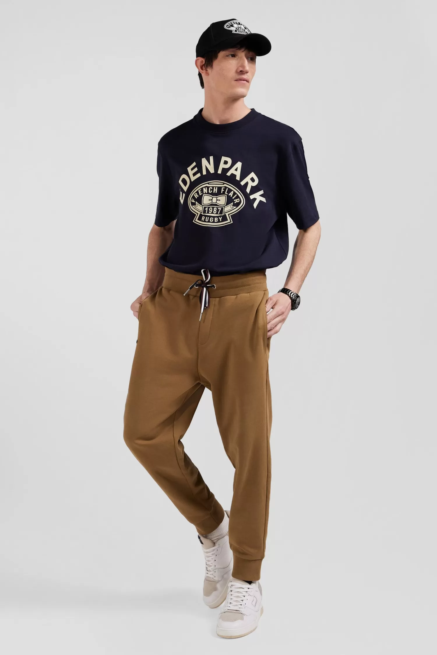 relax_camel_brushed_fleece_jogging_bottoms_2.webp Eden Park Relax camel brushed fleece jogging bottoms< Pants