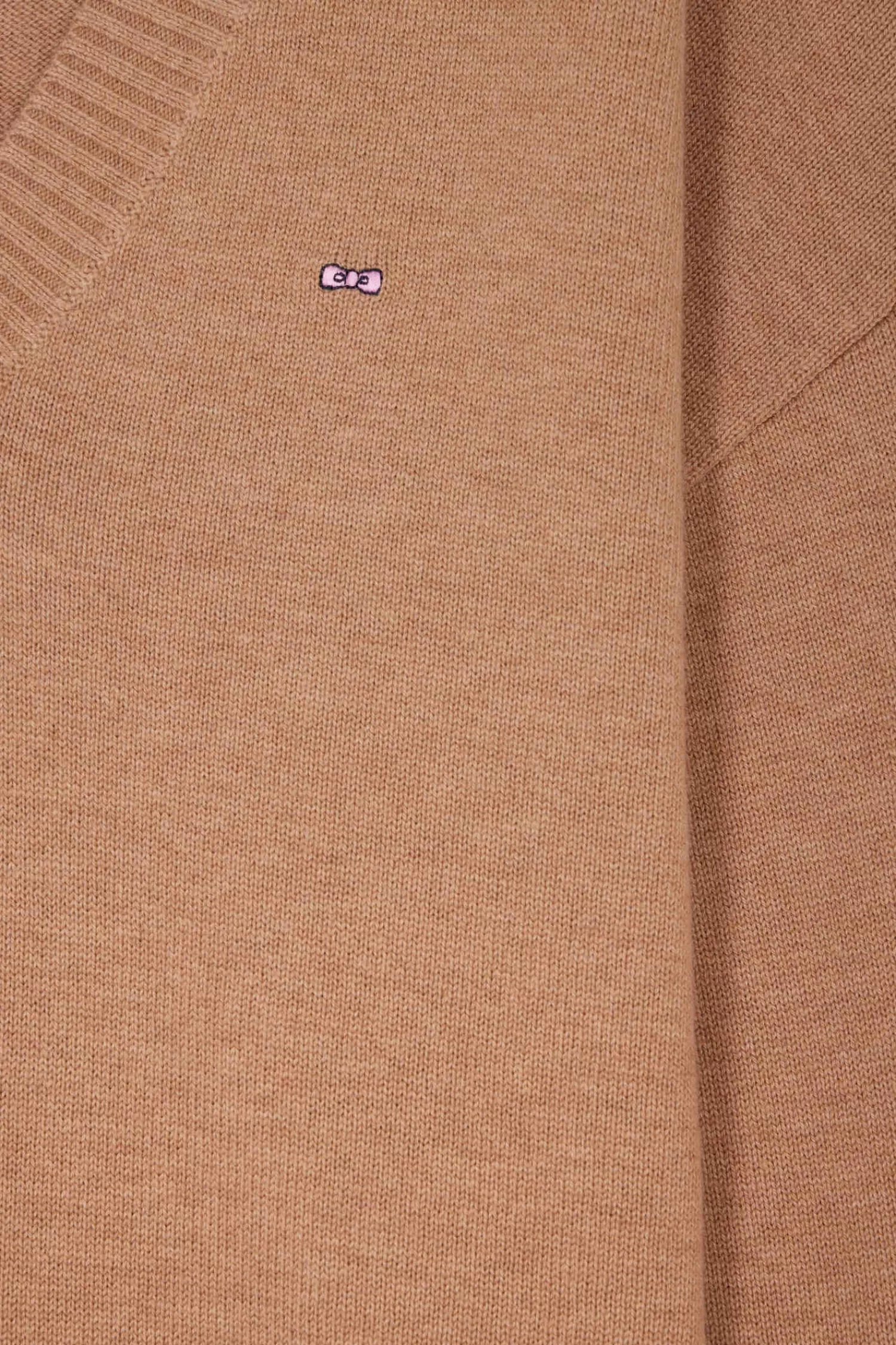 relax_camel_wool_and_cotton_vneck_jumper_7.webp Eden Park Relax camel wool and cotton V-neck jumper<Women Sweaters
