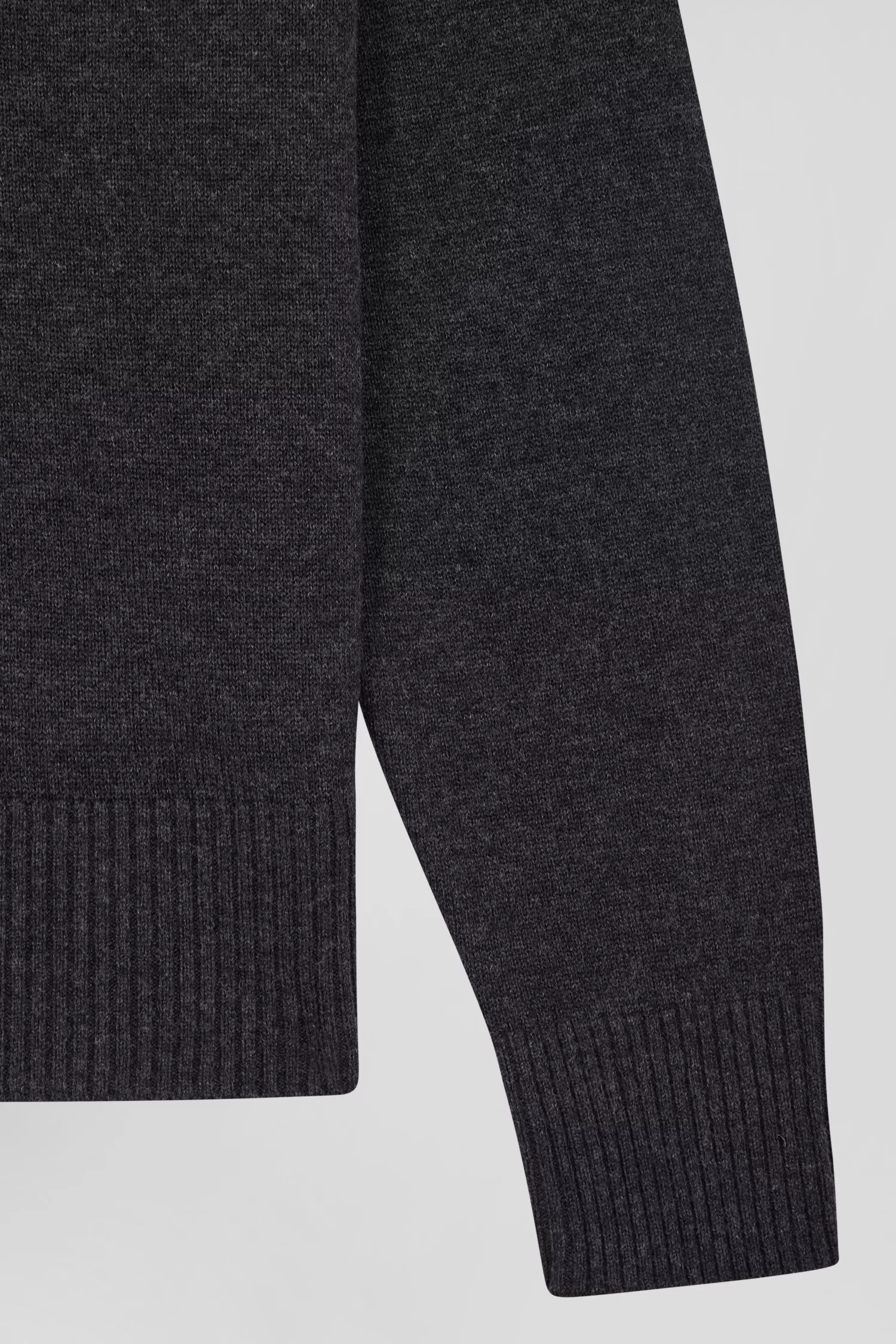 relax_dark_grey_mottled_wool_and_cotton_vneck_jumper_6.webp Eden Park Relax dark grey mottled wool and cotton V-neck jumper<Women Sweaters