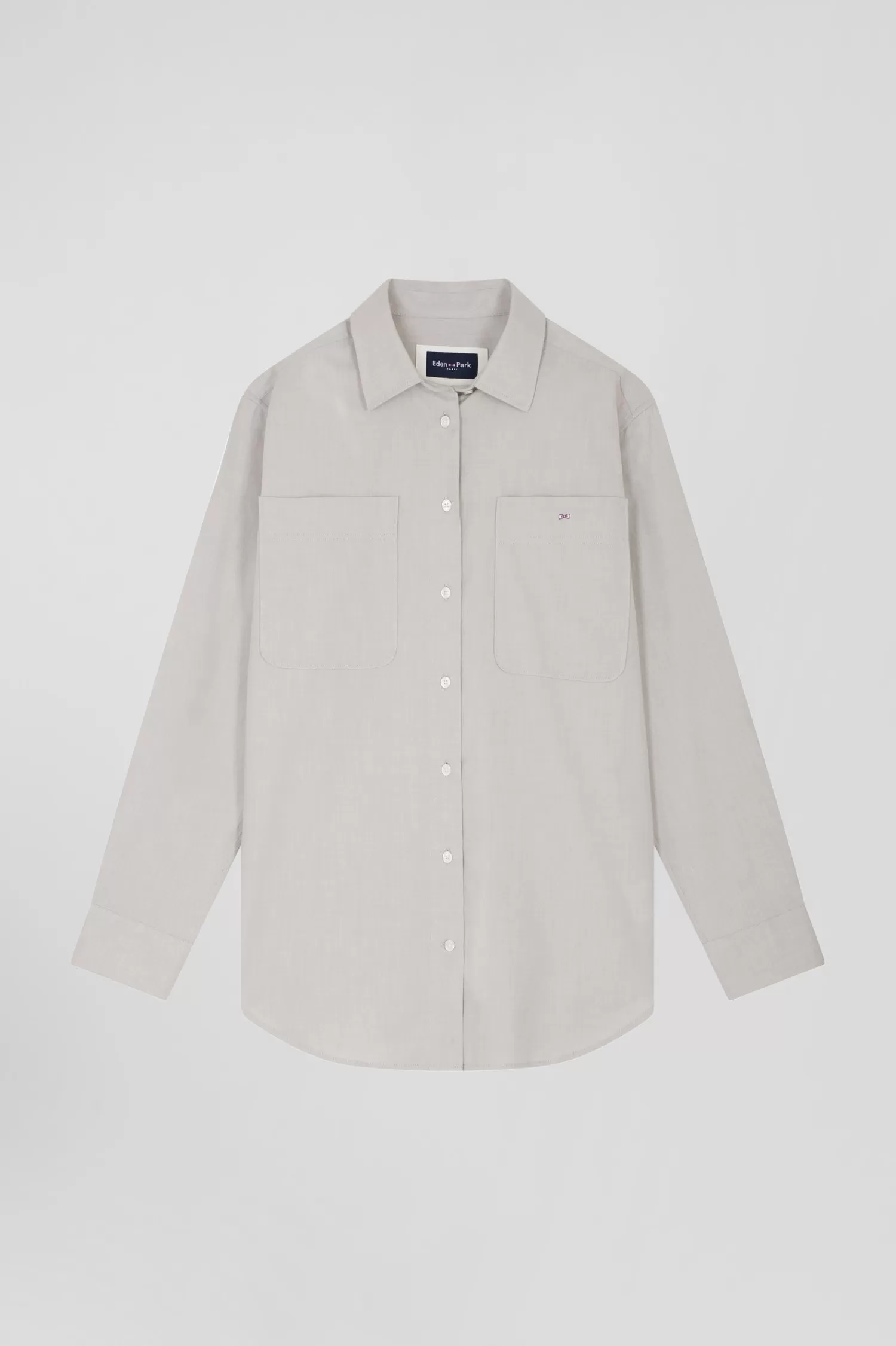 Eden Park Relax grey checked cotton shirt with patch pockets<Women Shirts | Shirts